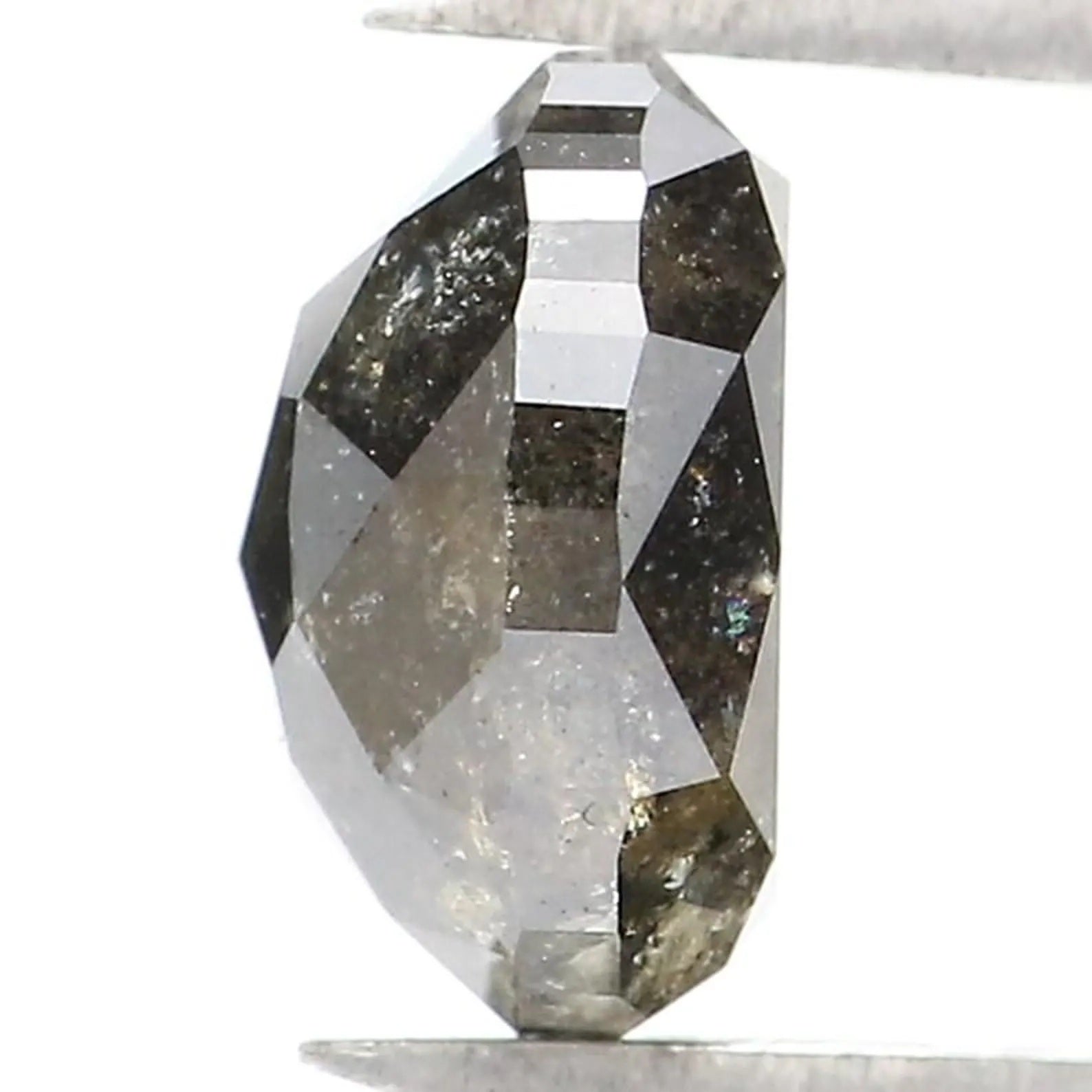 1.35 CT Natural Loose Oval Shape Diamond Salt And Pepper Oval Diamond 6.70 MM Natural Diamond Black Grey Color Oval Rose Cut Diamond NQ9301