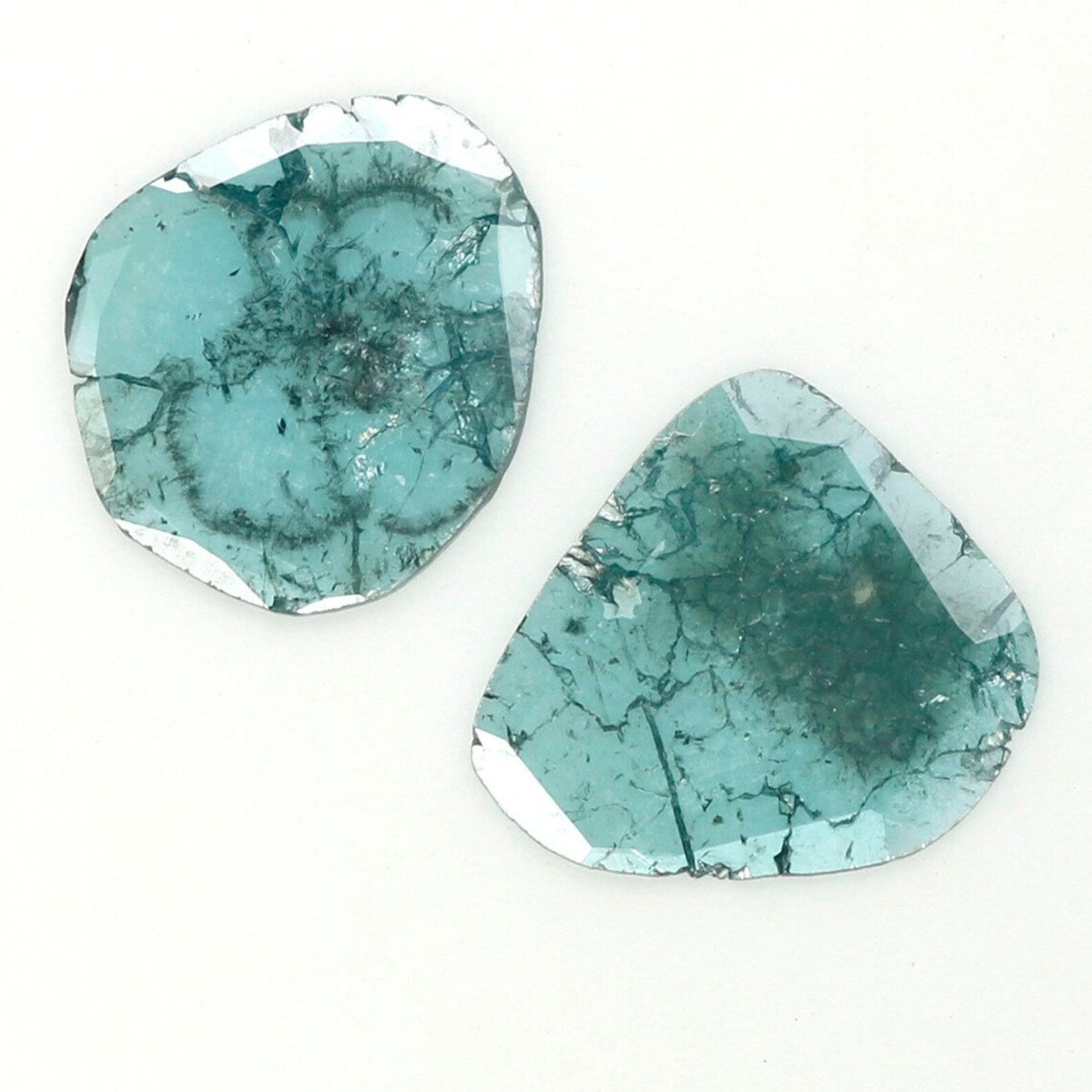 1.25 CT Natural Loose Slice Cut Diamond Blue Color Slice Diamond 10.00 MM Natural Loose Diamond Blue Color Slice Cut Diamond NQ1267