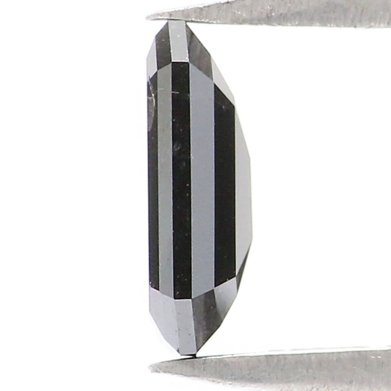 0.71 Ct Natural Loose Emerald Shape Diamond Salt And Pepper Emerald Diamond 6.85 MM Natural Black Grey Color Emerald Rose Cut Diamond NQ2071