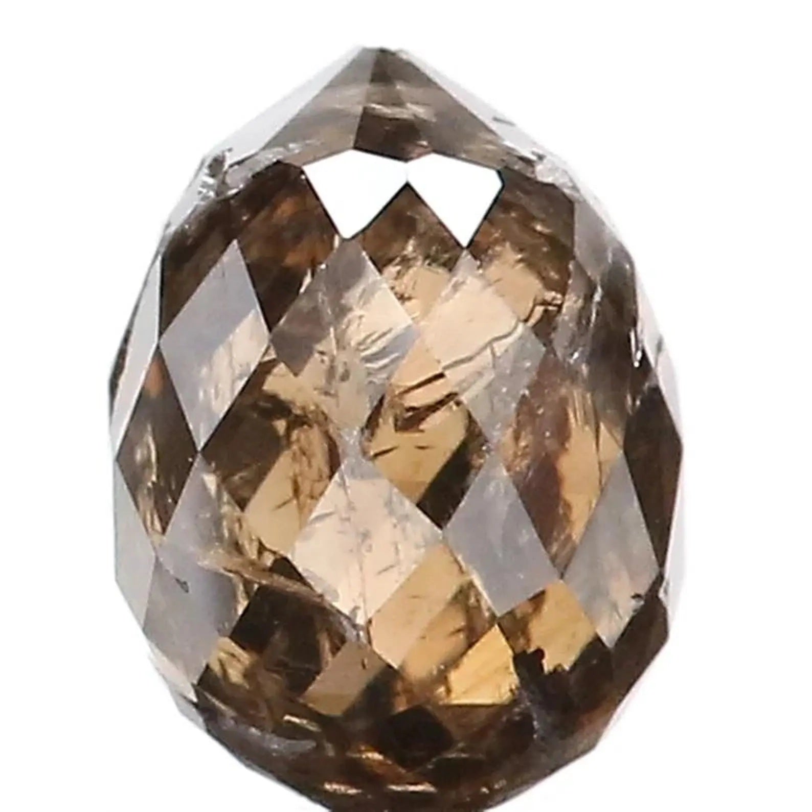 1.18 Ct Natural Loose Briolette Shape Diamond Brown Color Drop Diamond 6.15 MM Natural Loose Brown Color Briolette Rose Cut Diamond NQ469