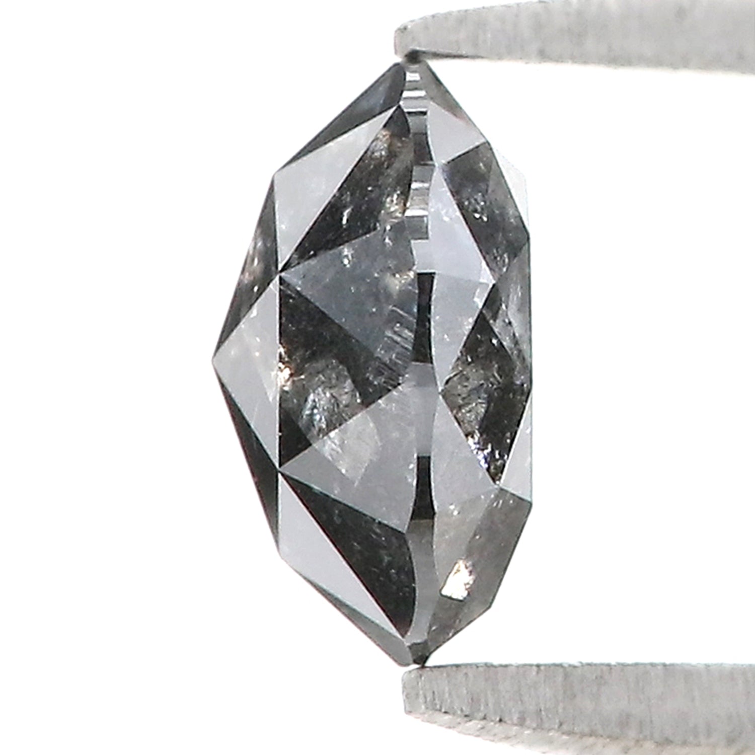 1.26 Ct Natural Loose Round Rose Cut Diamond Salt And Pepper Round Shape Diamond 6.70 MM Natural Black Grey Round Rose Cut Diamond LQ278