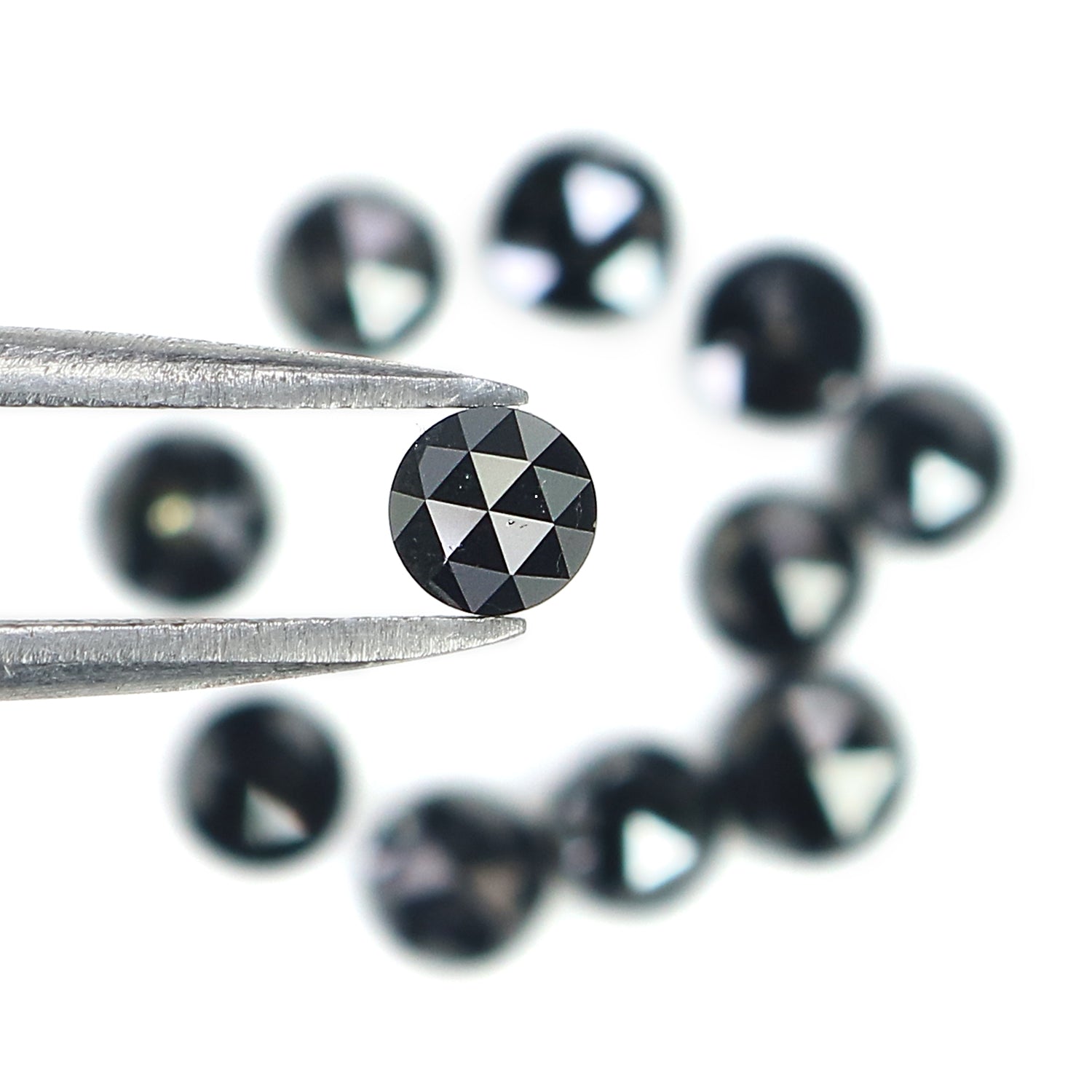 2.95 CT Natural Loose Round Rose Cut Diamond Black Color Round Shape Diamond 3.95 MM Natural Loose Black Color Round Rose Cut Diamond LQ1753
