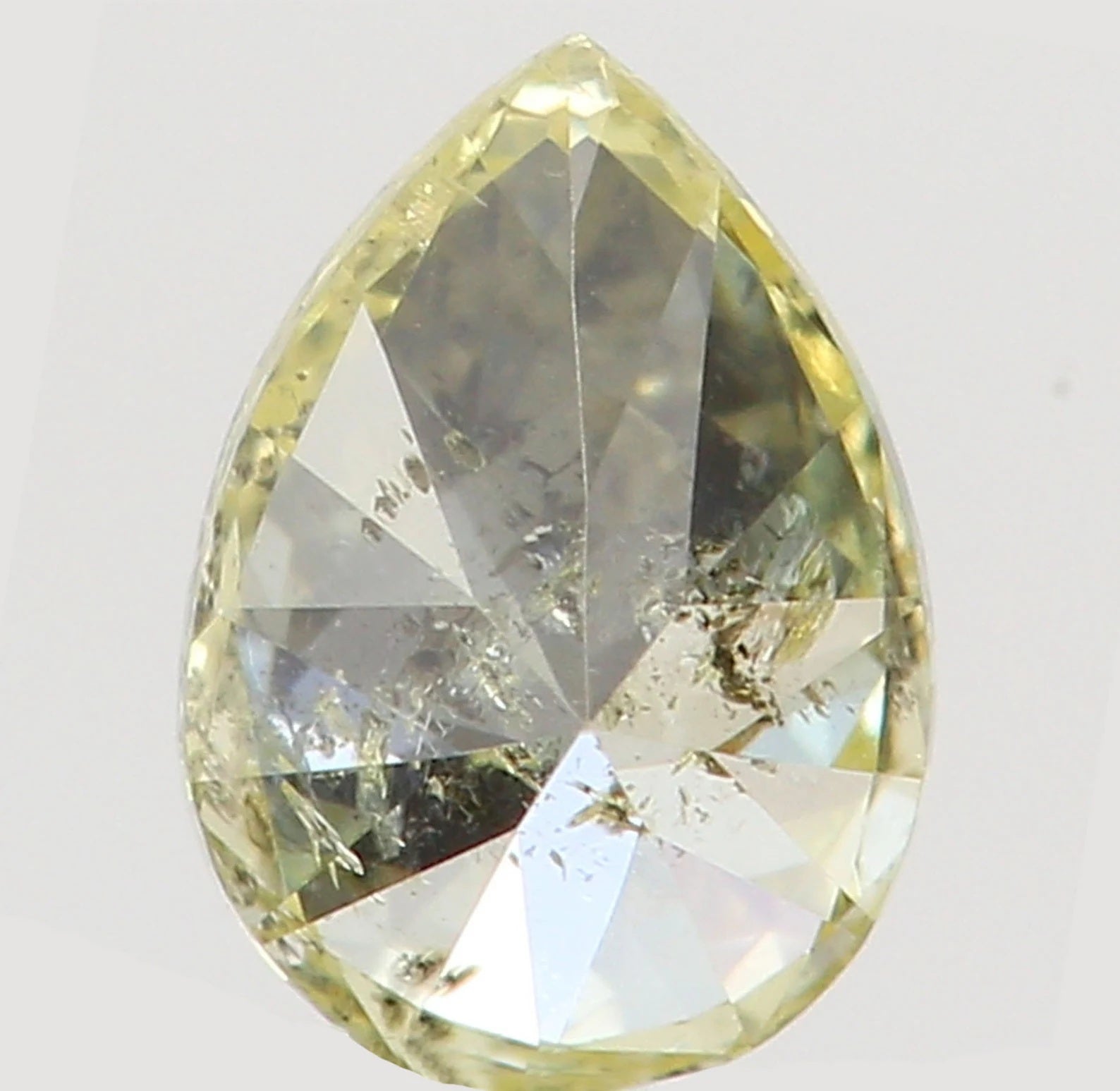 0.16 Ct Natural Loose Diamond Pear Yellow Color I2 Clarity 4.70 MM N7479