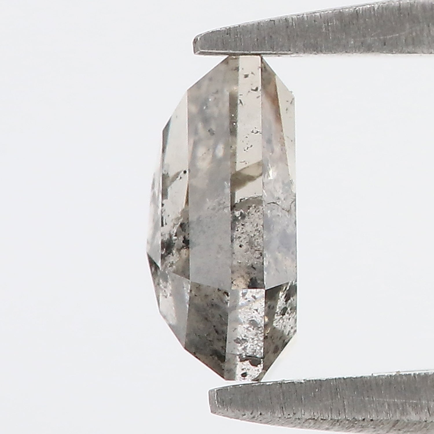 1.11 CT Natural Loose Coffin Shape Diamond Salt And Pepper Coffin Cut Diamond 6.80 MM Black Grey Color Coffin Shape Rose Cut Diamond QK2178