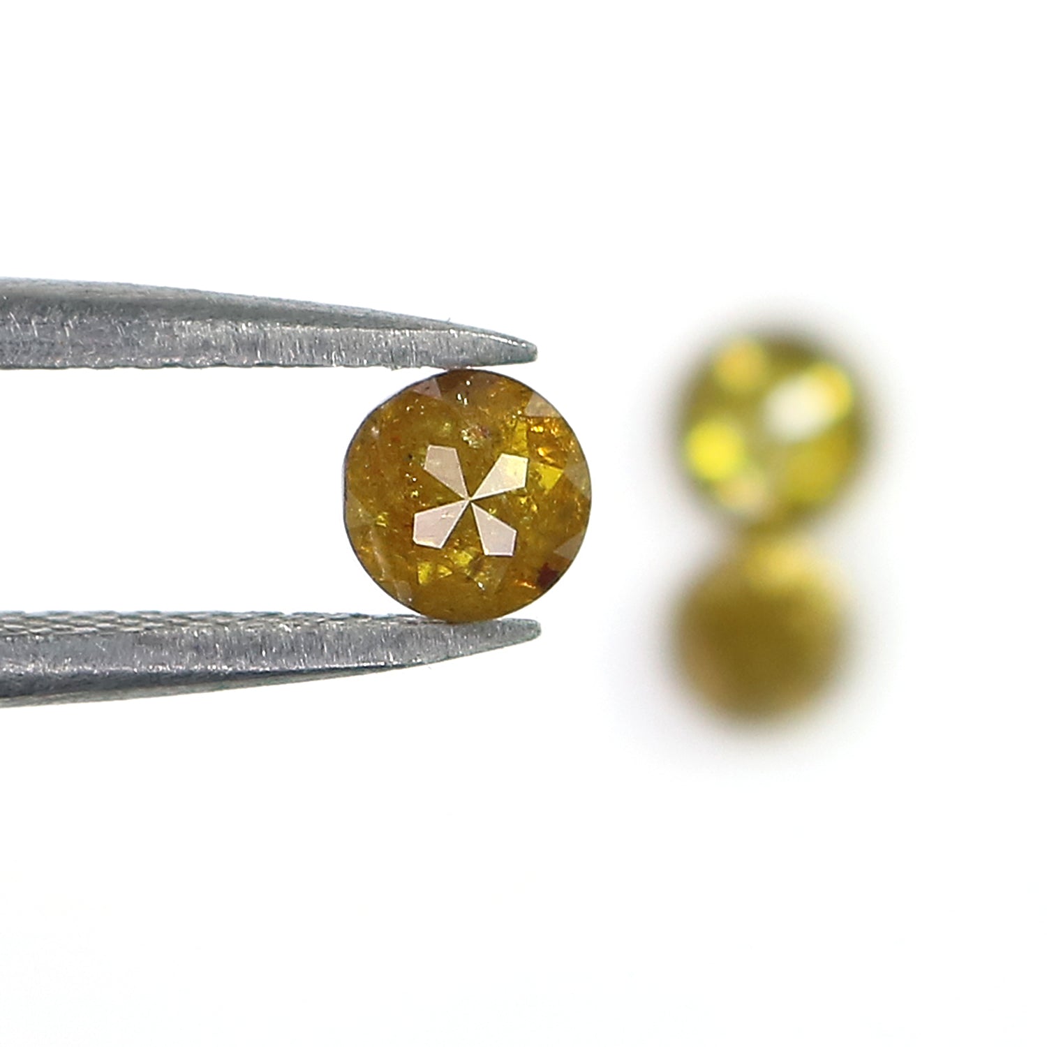 1.06 CT Natural Loose Round Rose Cut Diamond Yellow Color Round Shape Diamond 3.95 MM Natural Loose Brown Color Rose Cut Diamond LQ1039