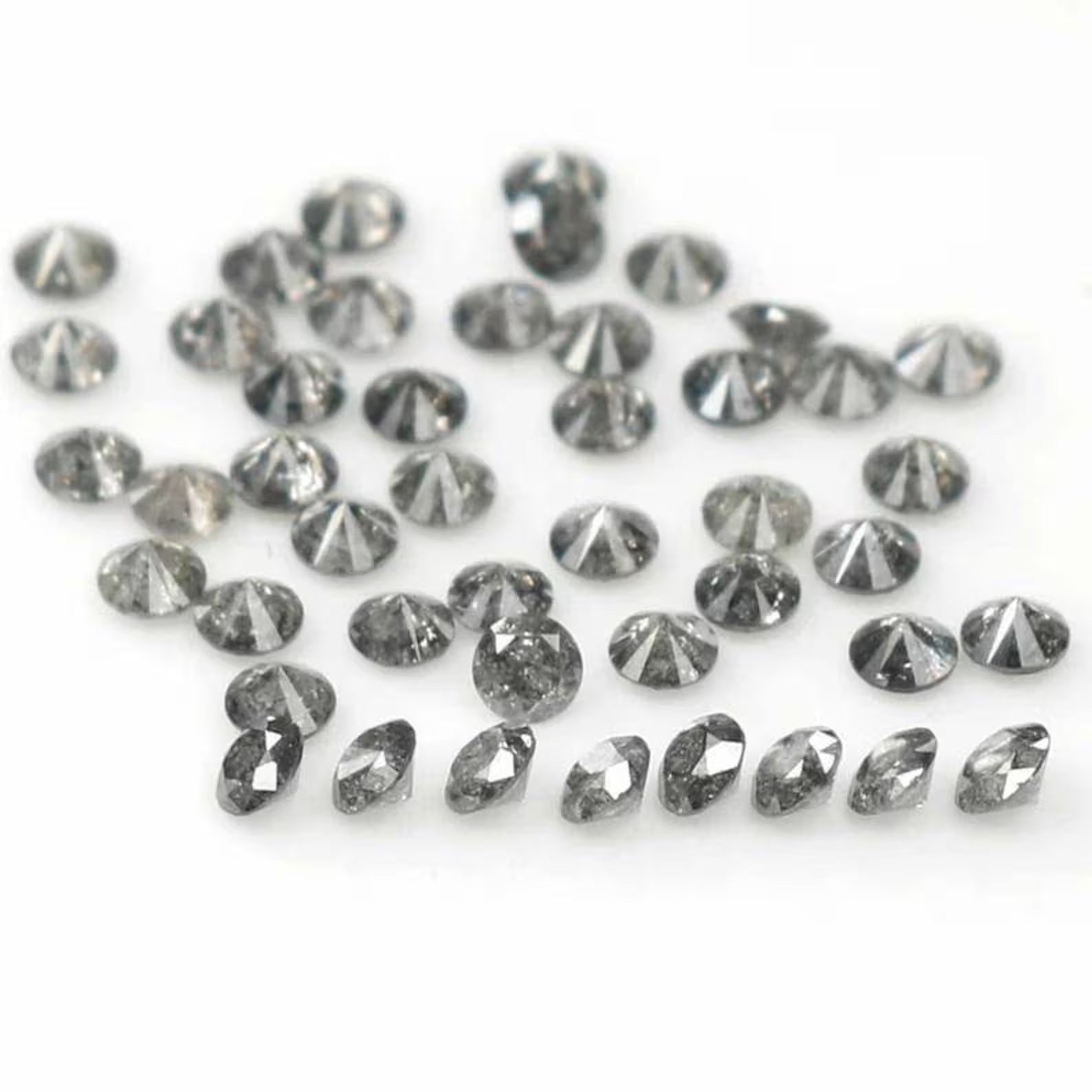 1.25 Ct Natural Loose Round Brilliant Cut Diamond Salt And Pepper Diamond 1.80 MM Natural Diamond Black Grey Color Round Cut Diamond NQ833