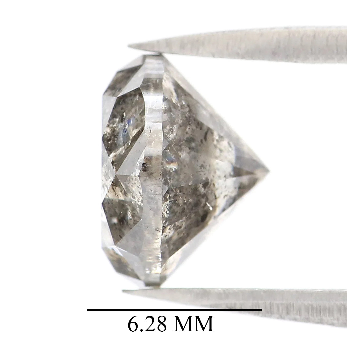 Natural Round Salt and Pepper Diamond 3.37 CT Loose Brilliant Cut Black Grey Stone 8.75 MM Rustic Diamond For Custom Engagement Ring QL2303