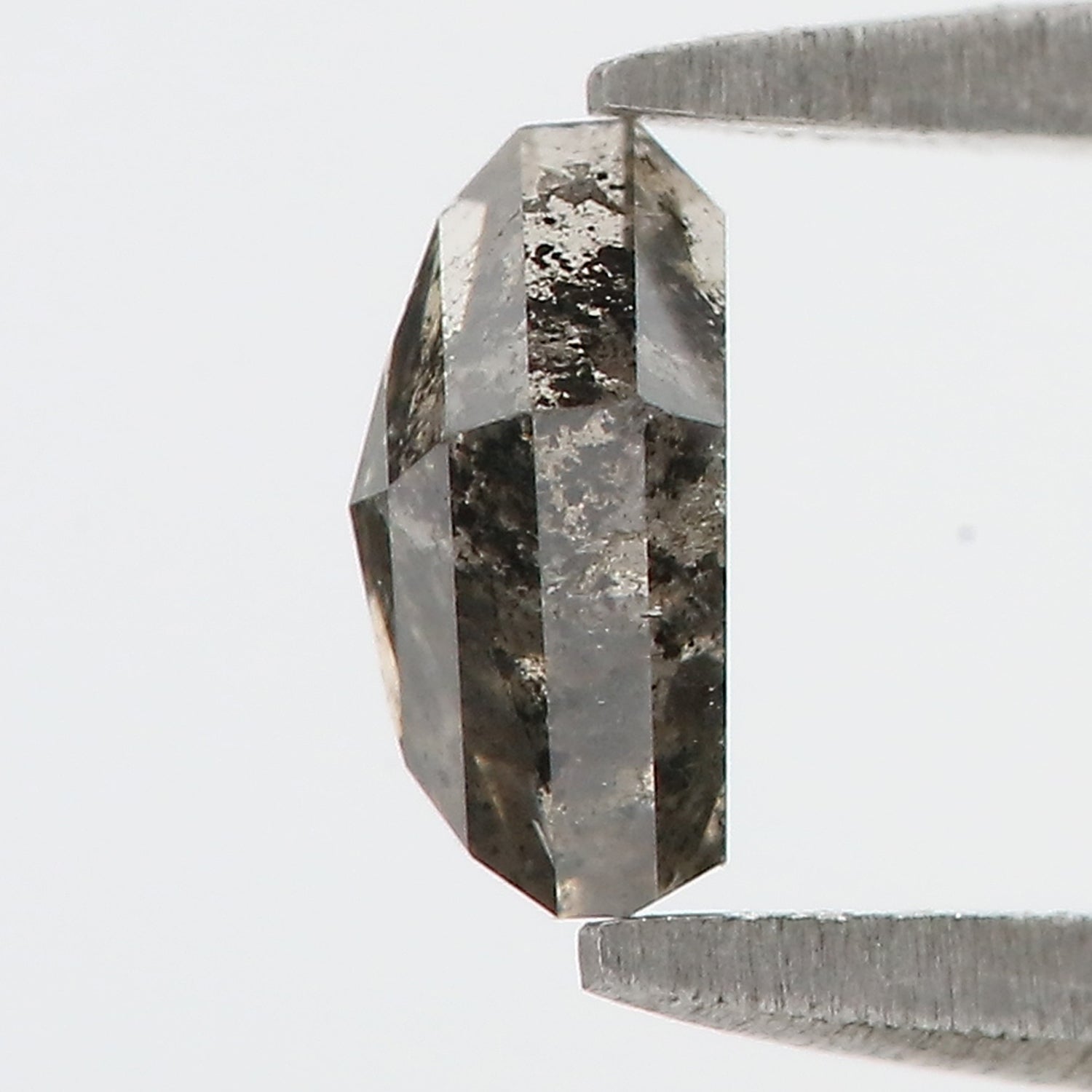 0.72 CT Natural Loose Pentagon Shape Diamond Salt And Pepper Pentagon Cut Diamond 6.00 MM Black Gray Color Pentagon Rose Cut Diamond QL9518