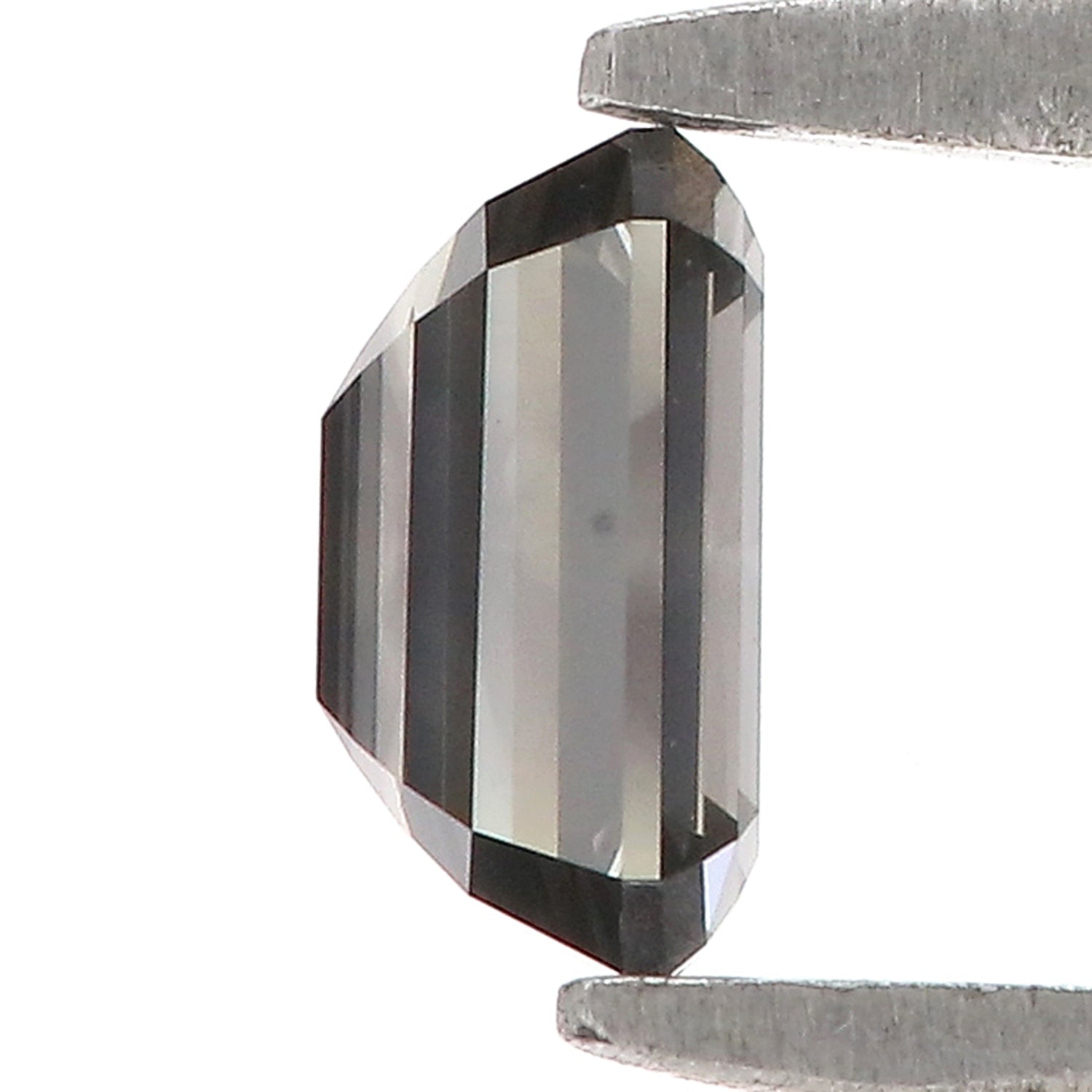 0.59 CT Natural Loose Emerald Shape Diamond Salt And Pepper Emerald Shape Diamond 5.35 MM Black Grey Color Emerald Rose Cut Diamond QL9757