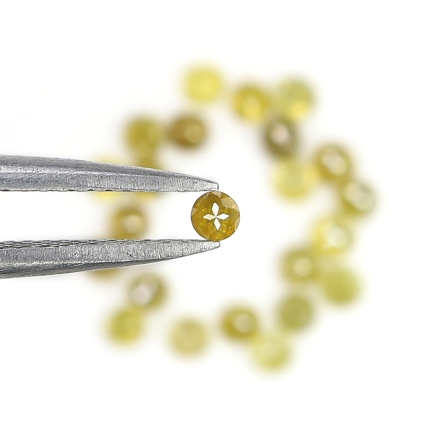 1.30 Ct Natural Loose Round Rose Cut Diamond Yellow Color Rose Cut Diamond 2.10 MM Natural Loose Diamond Round Rose Cut Diamond LQ4414