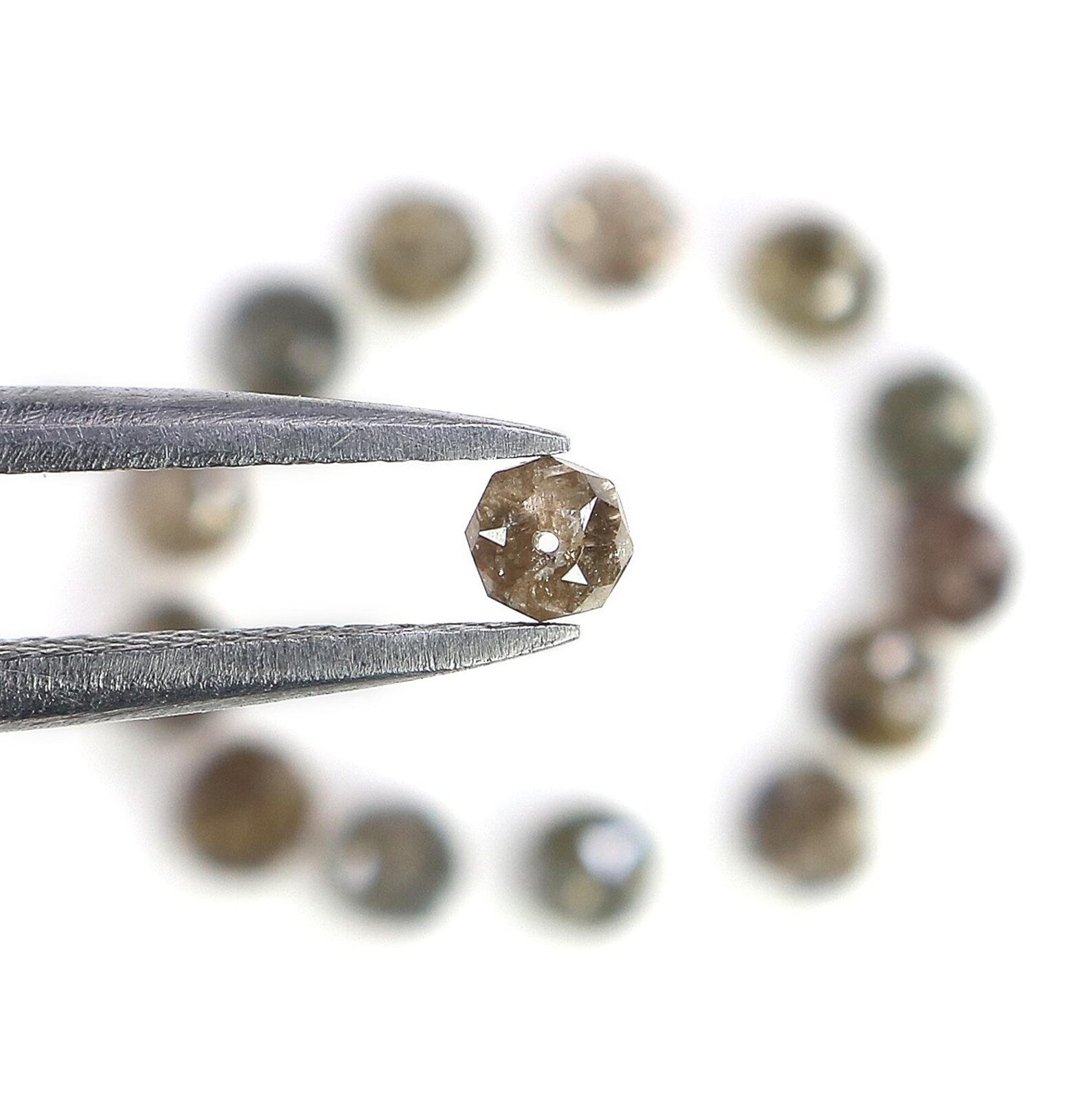 2.49 CT Natural Loose Bead Shape Diamond Brown Color Bead Diamond 2.90 MM Natural Loose Diamond Brown Color Bead Rose Cut Diamond NQ1741