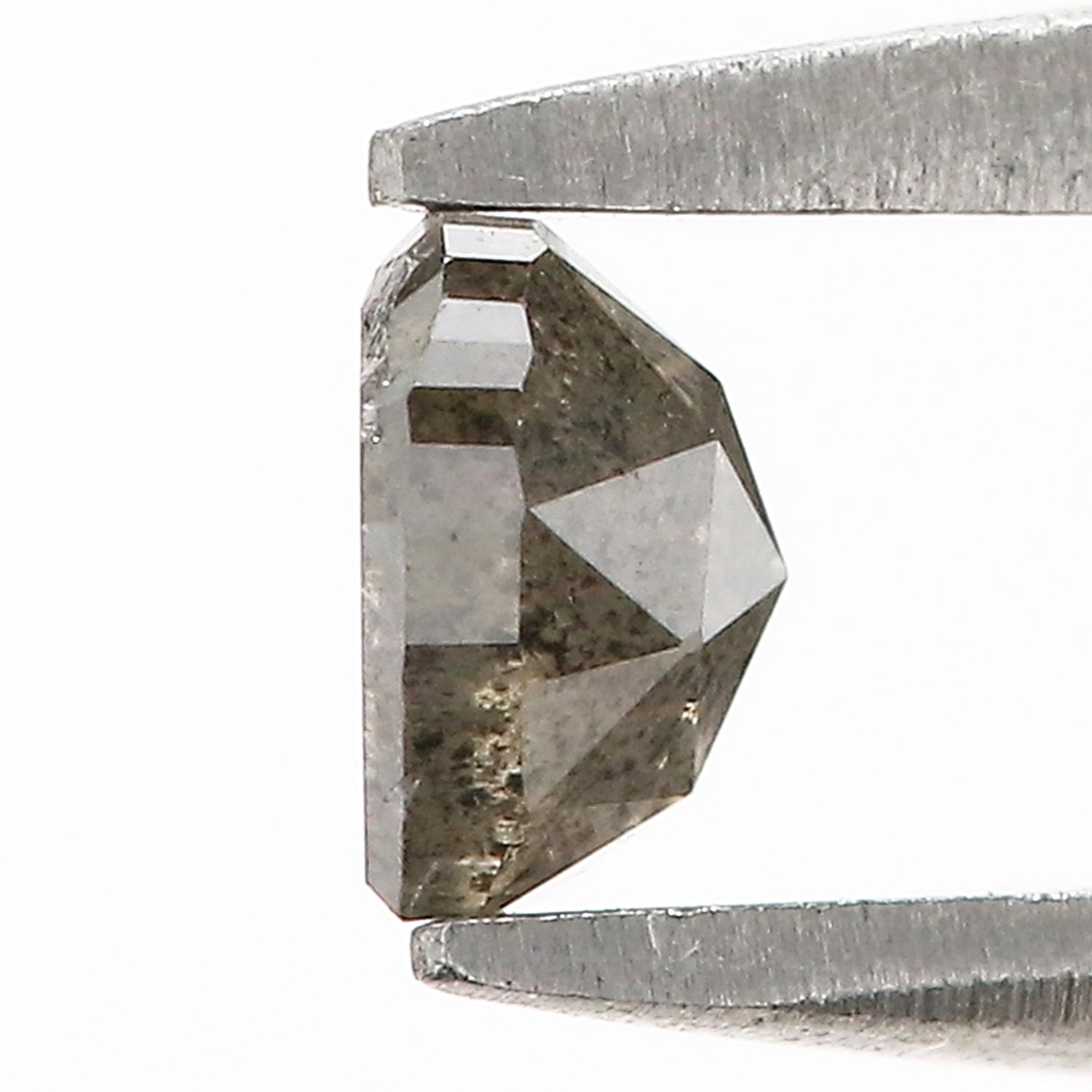 0.60 Ct Natural Loose Heart Shape Diamond Salt And Pepper Diamond 4.45 MM Natural Diamond Black Grey Color Heart Rose Cut Diamond QL6552