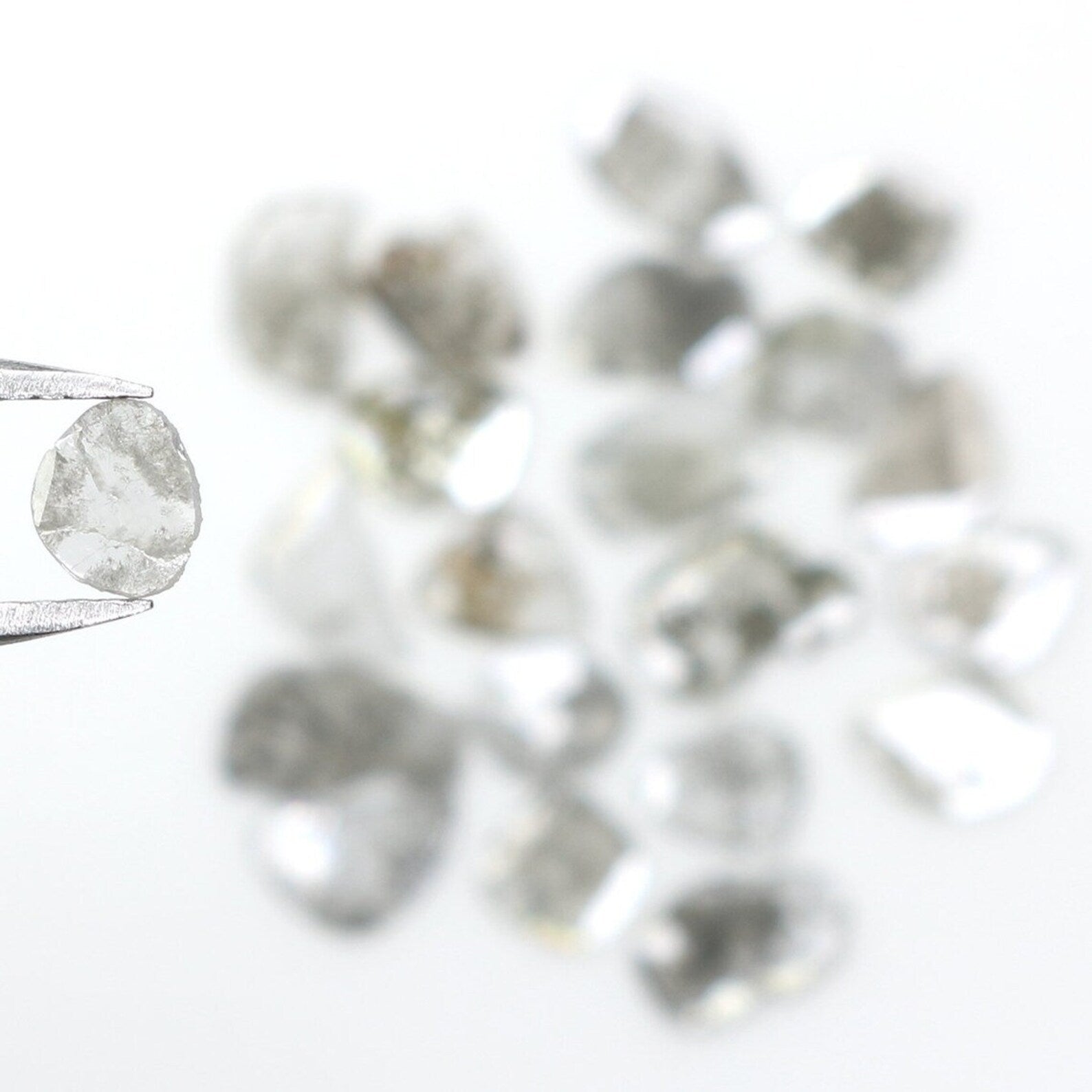 2.05 Ct Natural Loose Slice Shape Diamond Salt And Pepper Slice Cut Diamond 3.80 MM Natural Black Grey Color Irregular Cut Diamond NQ1733