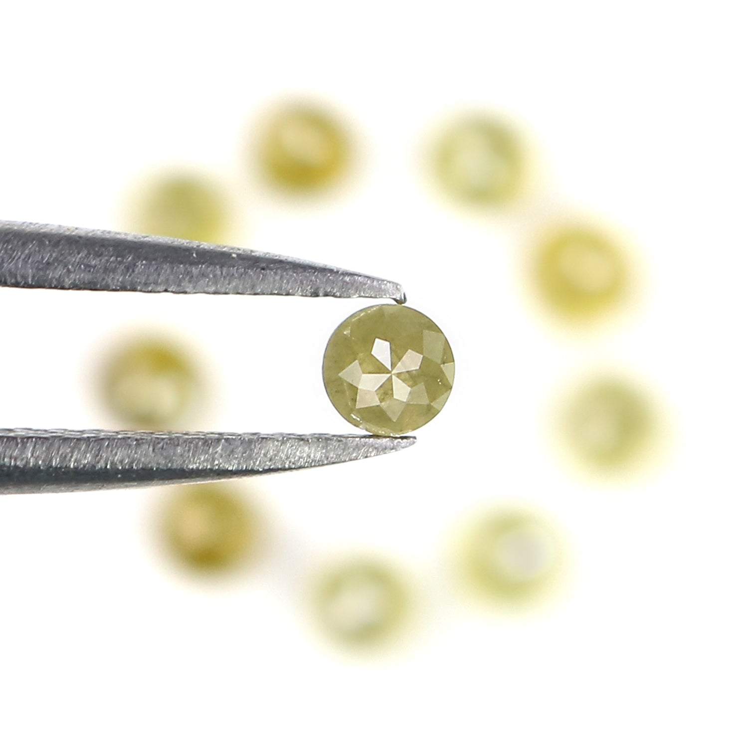 1.47 CT Natural Loose Round Rose Cut Diamond Green Color Round Shape Diamond 2.90 MM Natural Yellow Color Round Rose Cut Diamond LQ9243