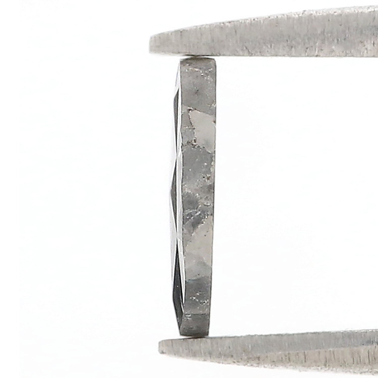 0.95 CT Natural Loose Slice Shape Diamond Salt And Pepper Slice Uncut Diamond 8.15 MM Natural Black Grey Slice Irregular Cut Diamond L3553