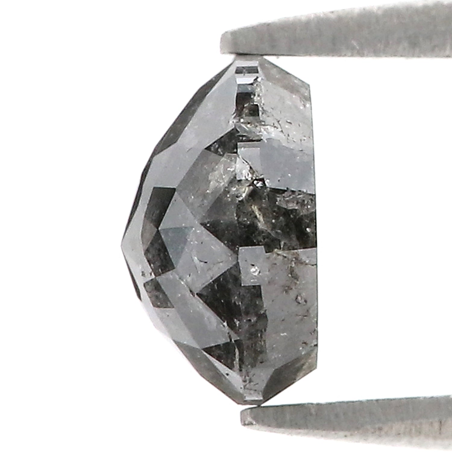 2.07 CT Natural Loose Round Rose Cut Diamond Salt And Pepper Round Diamond 7.65 MM Natural Loose Black Color Diamond Rose Cut Diamond LQ026