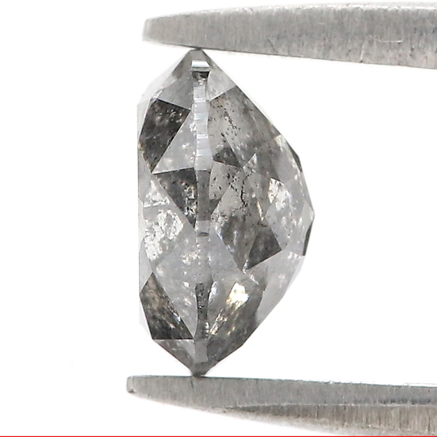 1.70 Ct Natural Loose Round Rose Cut Diamond Black Grey Color Rose Cut Diamond 7.30 MM Natural Loose Salt And Pepper Rose Cut Diamond QL882