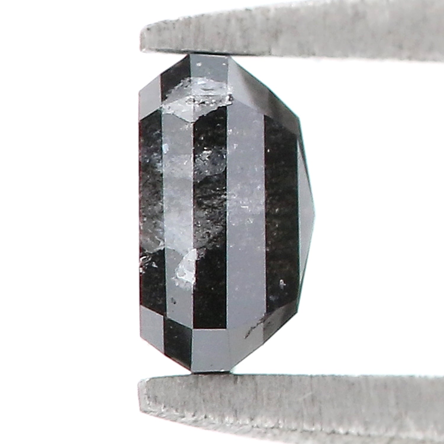 0.49 CT Natural Loose Emerald Shape Diamond Salt And Pepper Emerald Shape Diamond 4.90 MM Black Grey Color Emerald Rose Cut Diamond QL5359