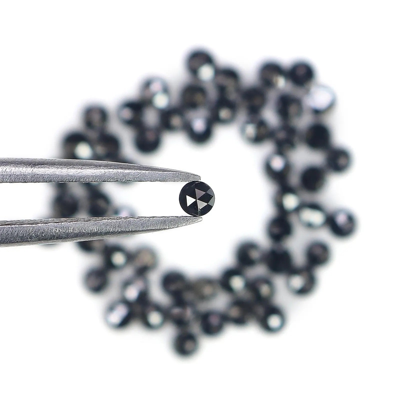 3.01 Ct Natural Loose Round Shape Diamond Black Color Round Diamond 2.30 MM Natural Loose Diamond Black Color Round Rose Cut Diamond NQ1788