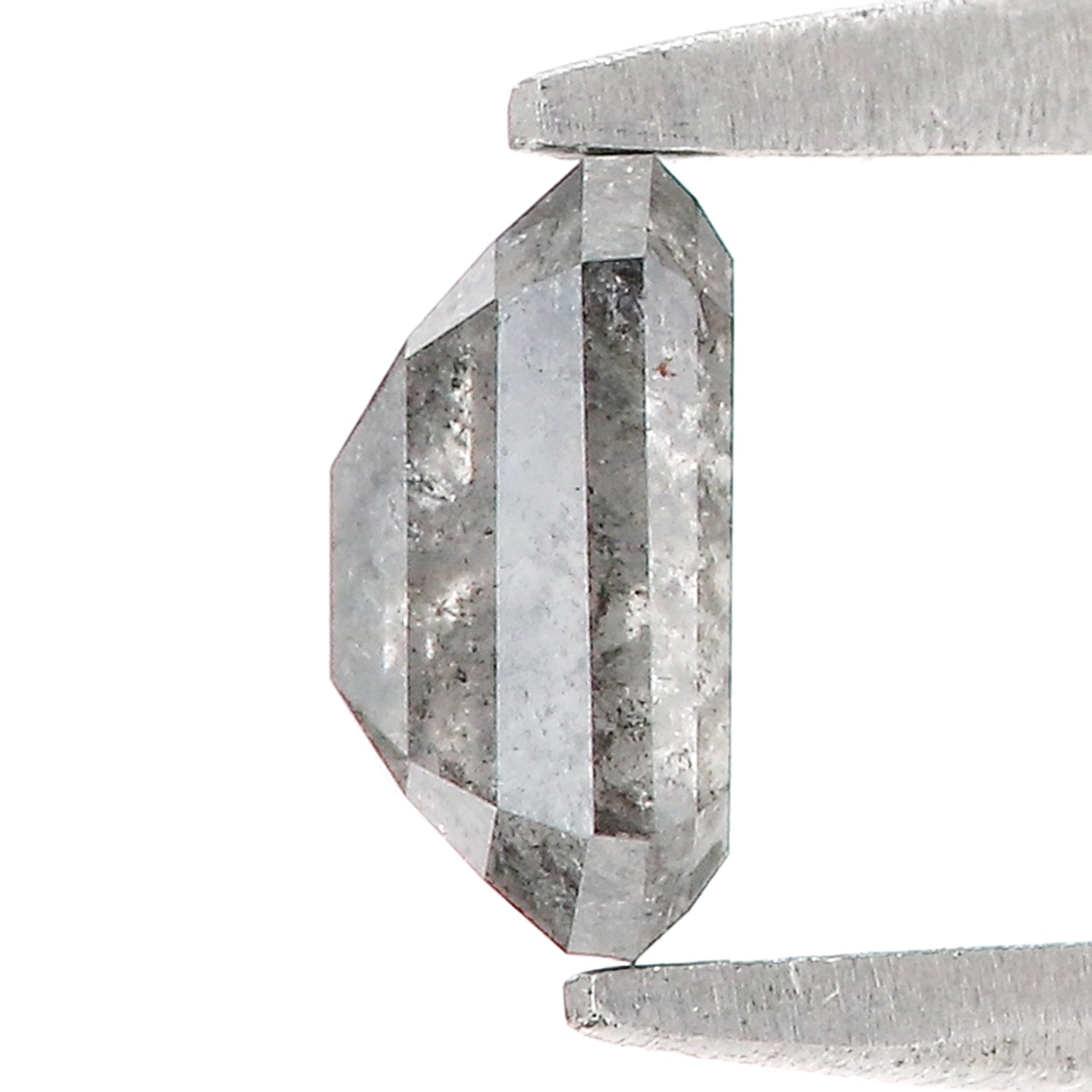 0.56 CT Natural Loose Emerald Shape Diamond Salt And Pepper Emerald Diamond 5.50 MM Natural Black Grey Color Emerald Rose Cut Diamond LQ1028