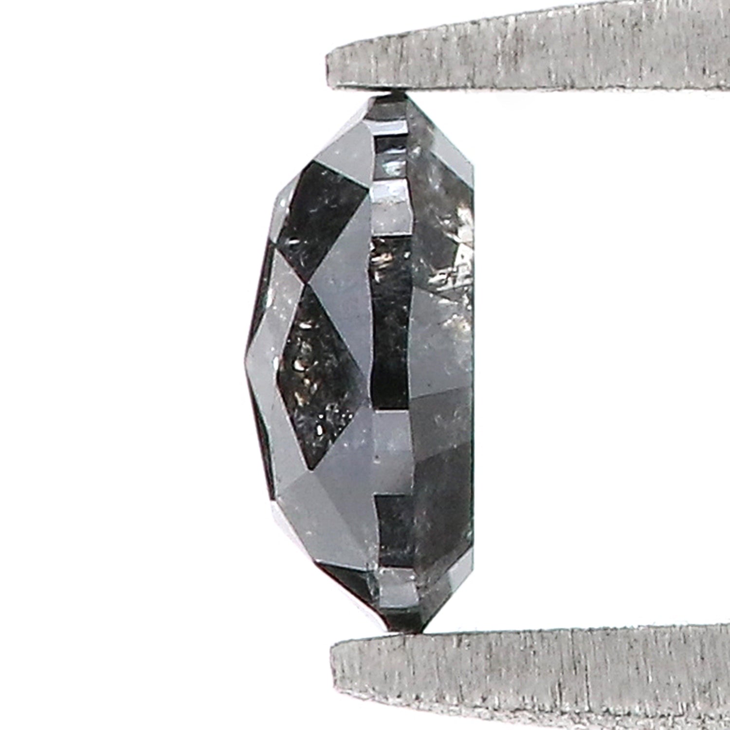 0.51 CT Natural Loose Oval Shape Diamond Salt And Pepper Oval Rose Cut Diamond 5.60 MM Black Grey Color Oval Shape Rose Cut Diamond QK2334