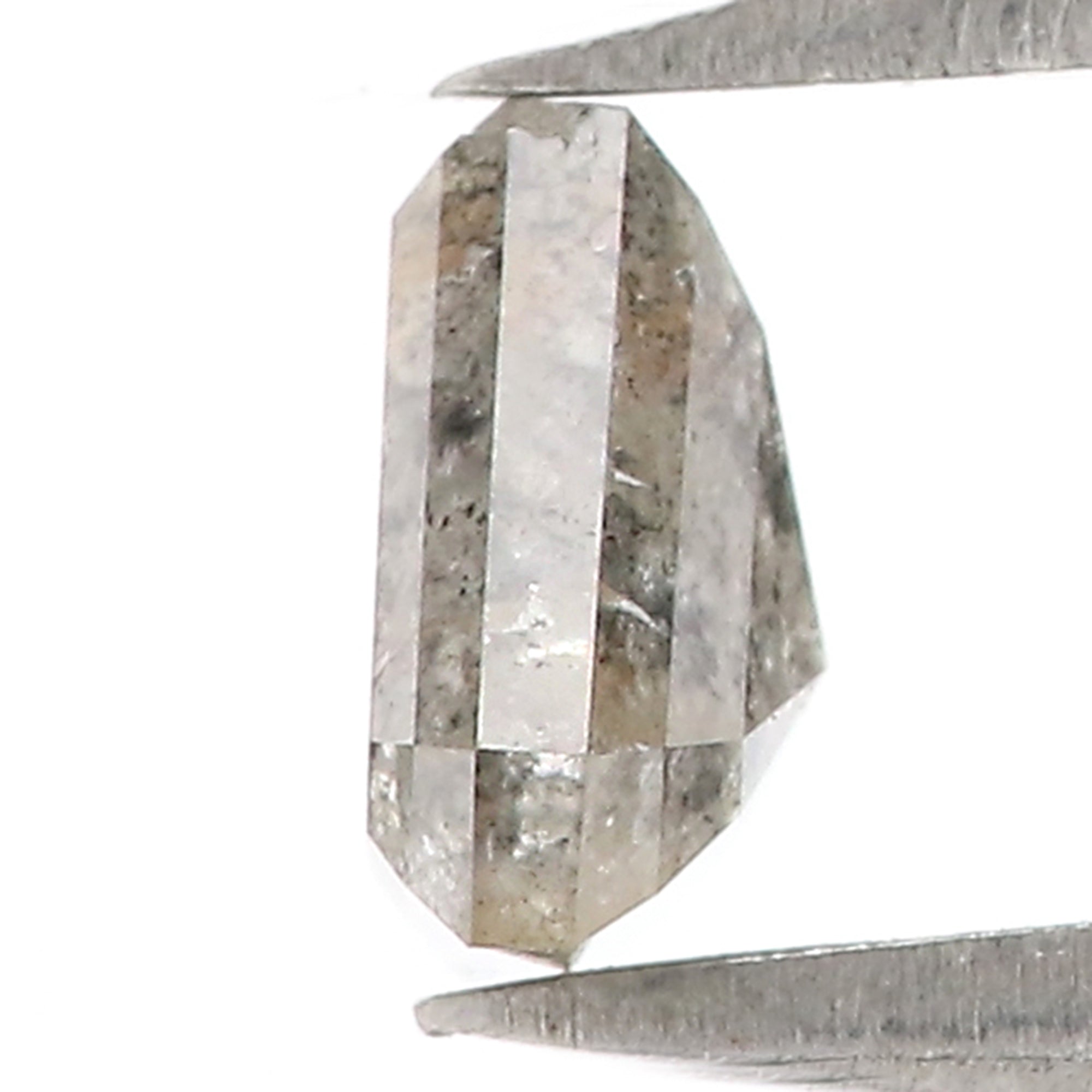 0.78 CT Natural Loose Coffin Shape Diamond Salt And Pepper Coffin Cut Diamond 5.70 MM Black Grey Color Coffin Shape Rose Cut Diamond QL8907