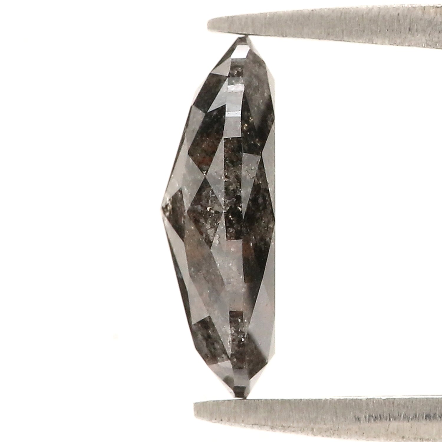 2.60 CT Natural Loose Oval Shape Diamond Salt And Pepper Oval Diamond 11.70 MM Natural Loose Black Grey Color Oval Rose Cut Diamond L3406