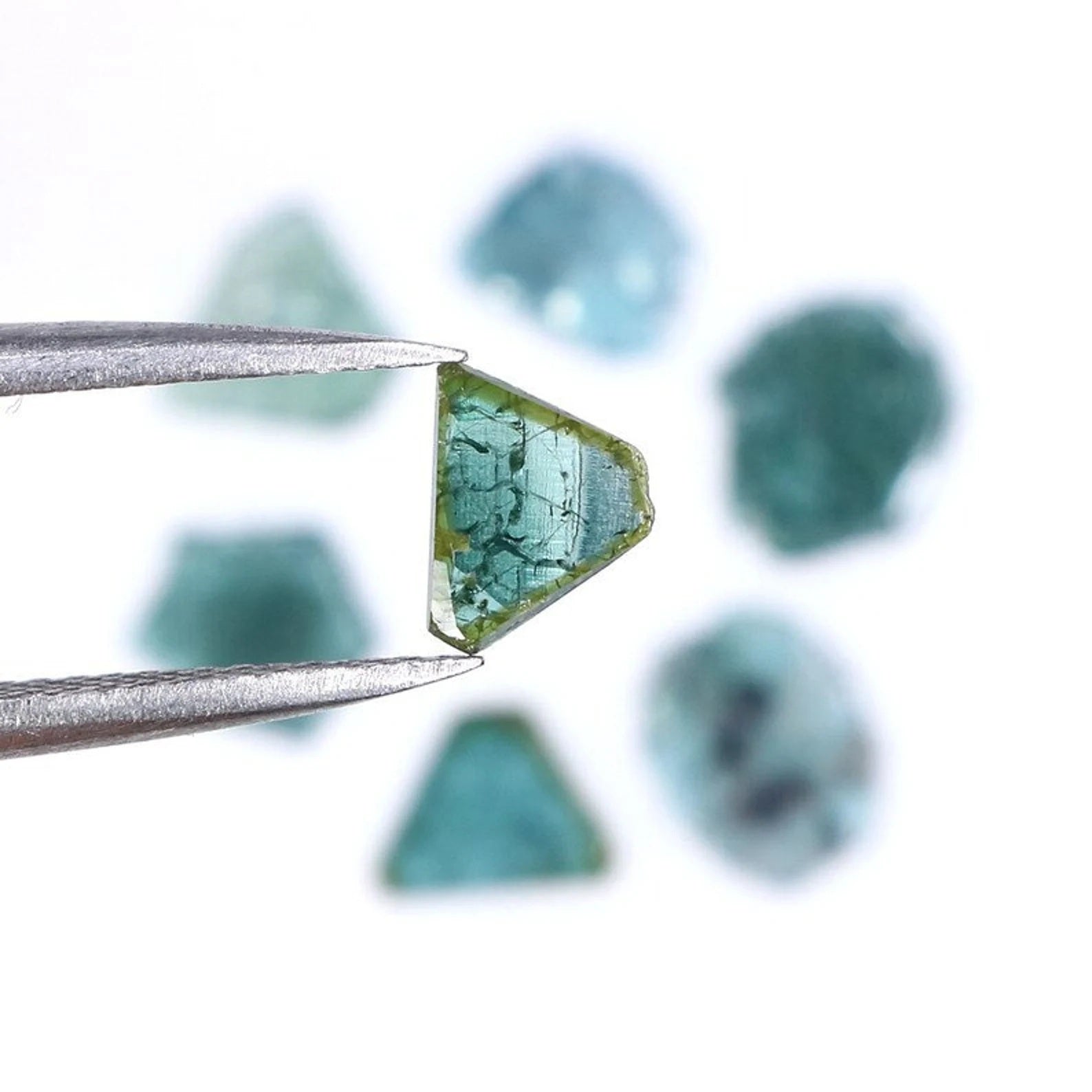 1.20 CT Natural Loose Slice Shape Diamond Blue Color Irregular Cut Diamond 6.00 MM Natural Loose Diamond Slice Shape Rose Cut Diamond NQ369
