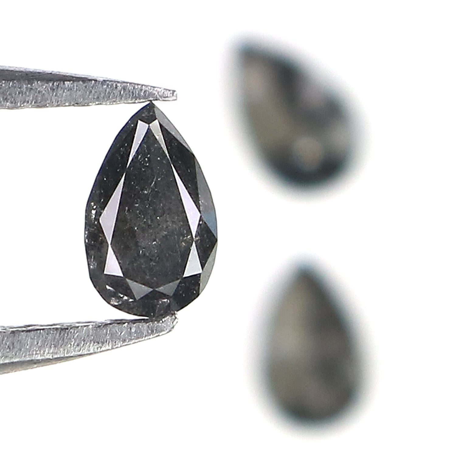 0.60 CT Natural Loose Pear Shape Diamond Salt And Pepper Pear Cut Diamond 5.00 MM Natural Black Grey Color Pear Brilliant Cut Diamond LQ1967