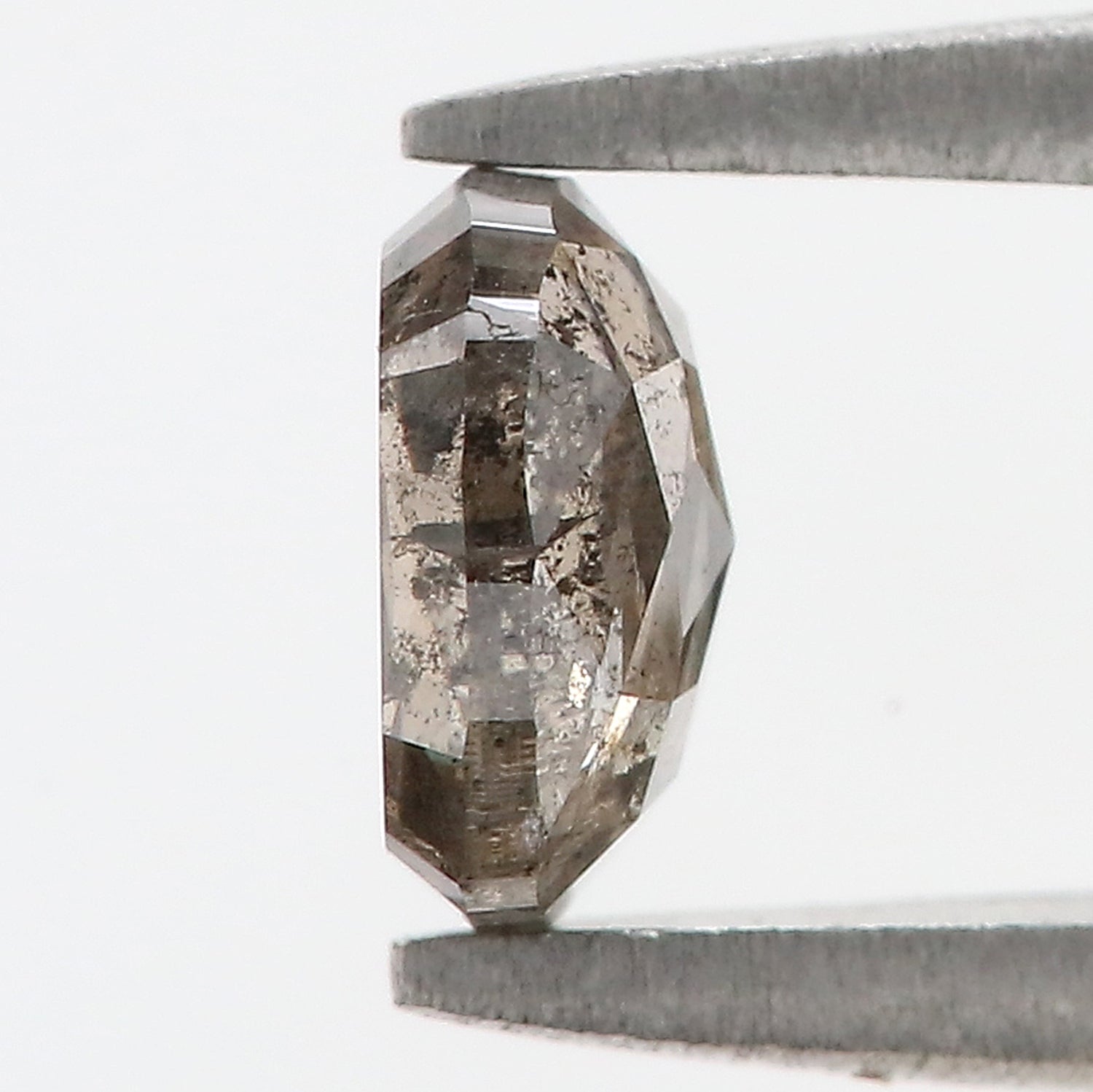 0.76 CT Natural Loose Cushion Shape Diamond Salt And Pepper Cushion Shape Diamond 5.65 MM Black Grey Color Cushion Rose Cut Diamond QL533