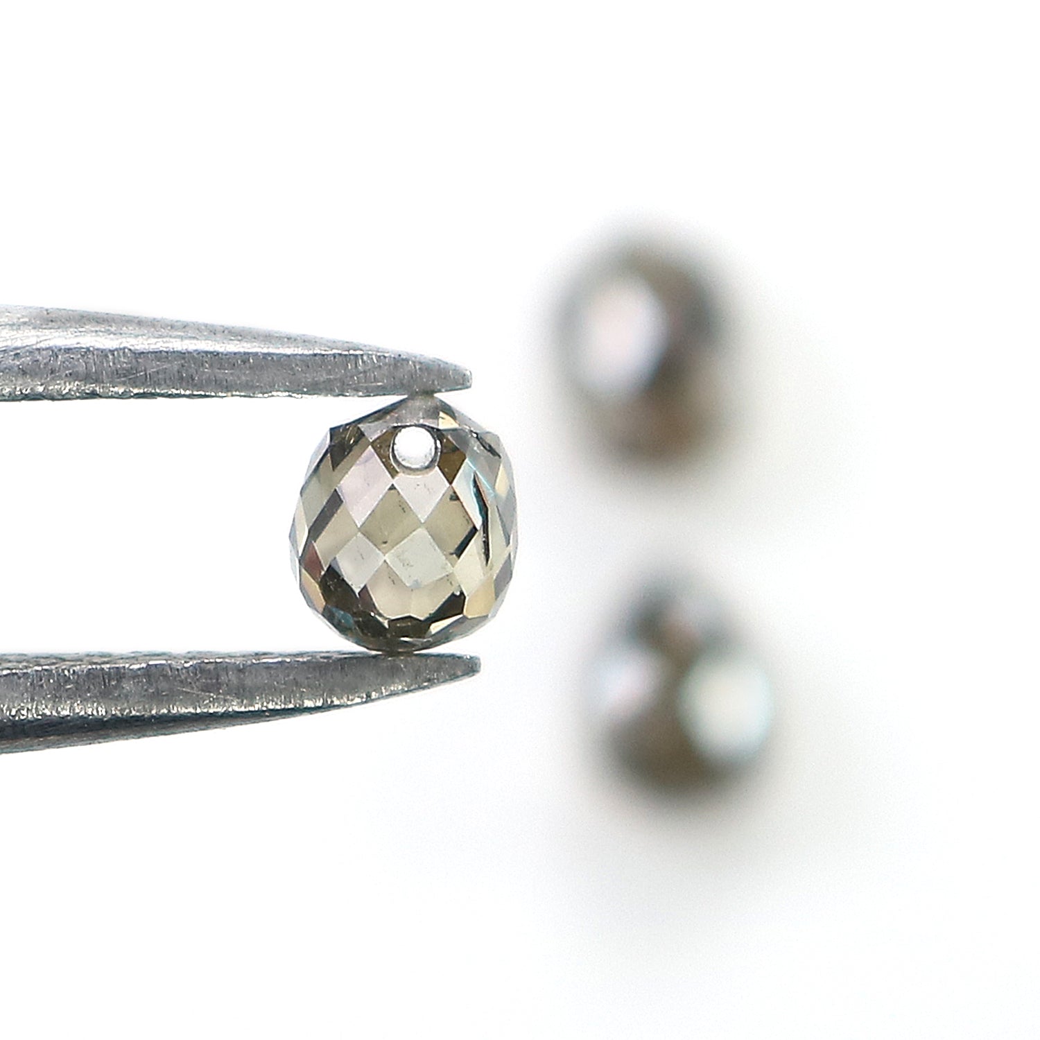 1.27 Ct Natural Loose Briolette Shape Diamond Green Color Drop Cut Diamond 3.80 MM Natural Green Color Briolette Rose Cut Diamond LQ9906