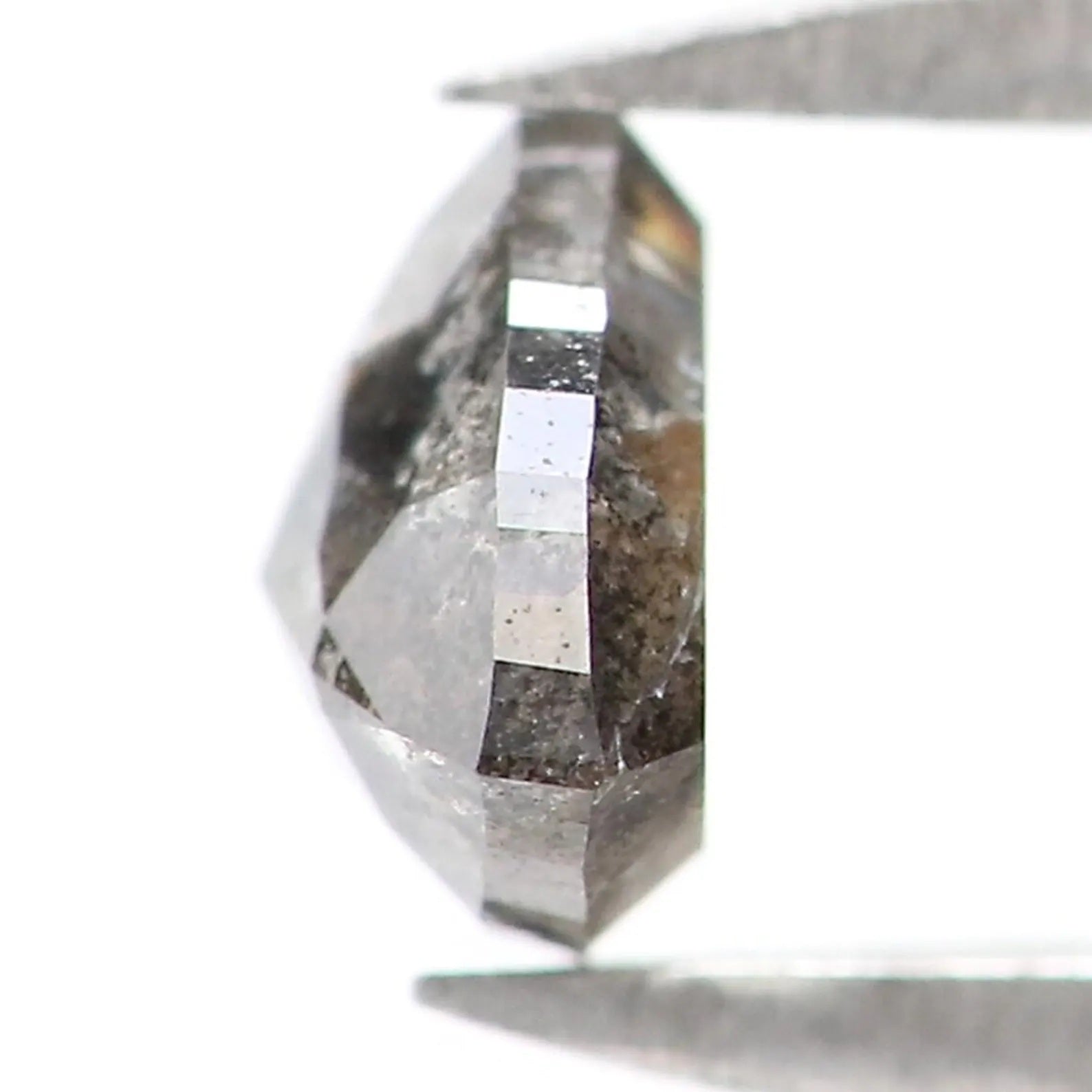 0.39 CT Natural Loose Triangle Diamond Salt And Pepper Triangle Diamond 4.35 MM Natural Black Grey Color Triangle Rose Cut Diamond NQ9974
