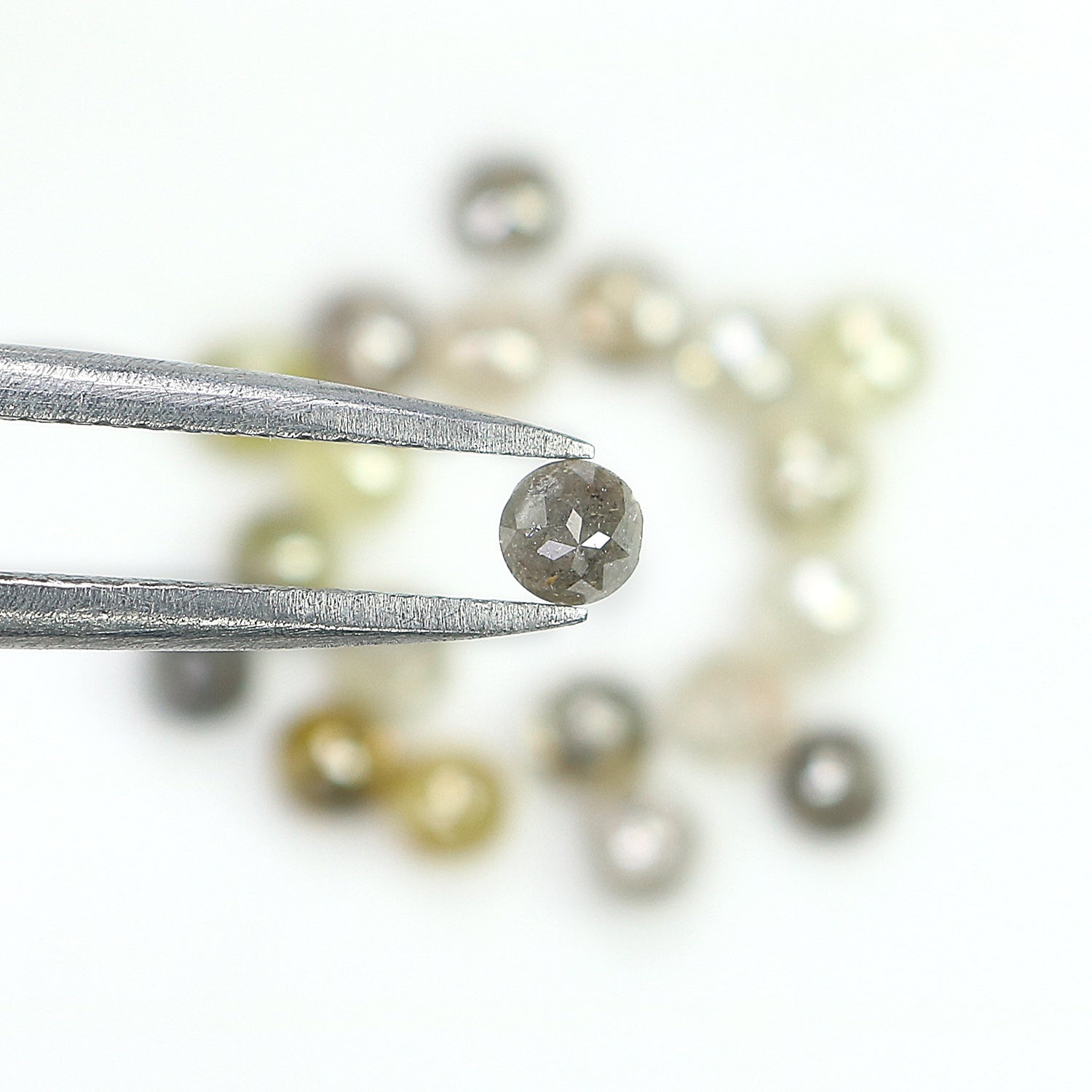 3.41 CT Natural Loose Round Rose Cut Diamond Grey Color Round Shape Diamond 3.10 MM Natural Loose Yellow Color Round Rose Cut Diamond LQ1718