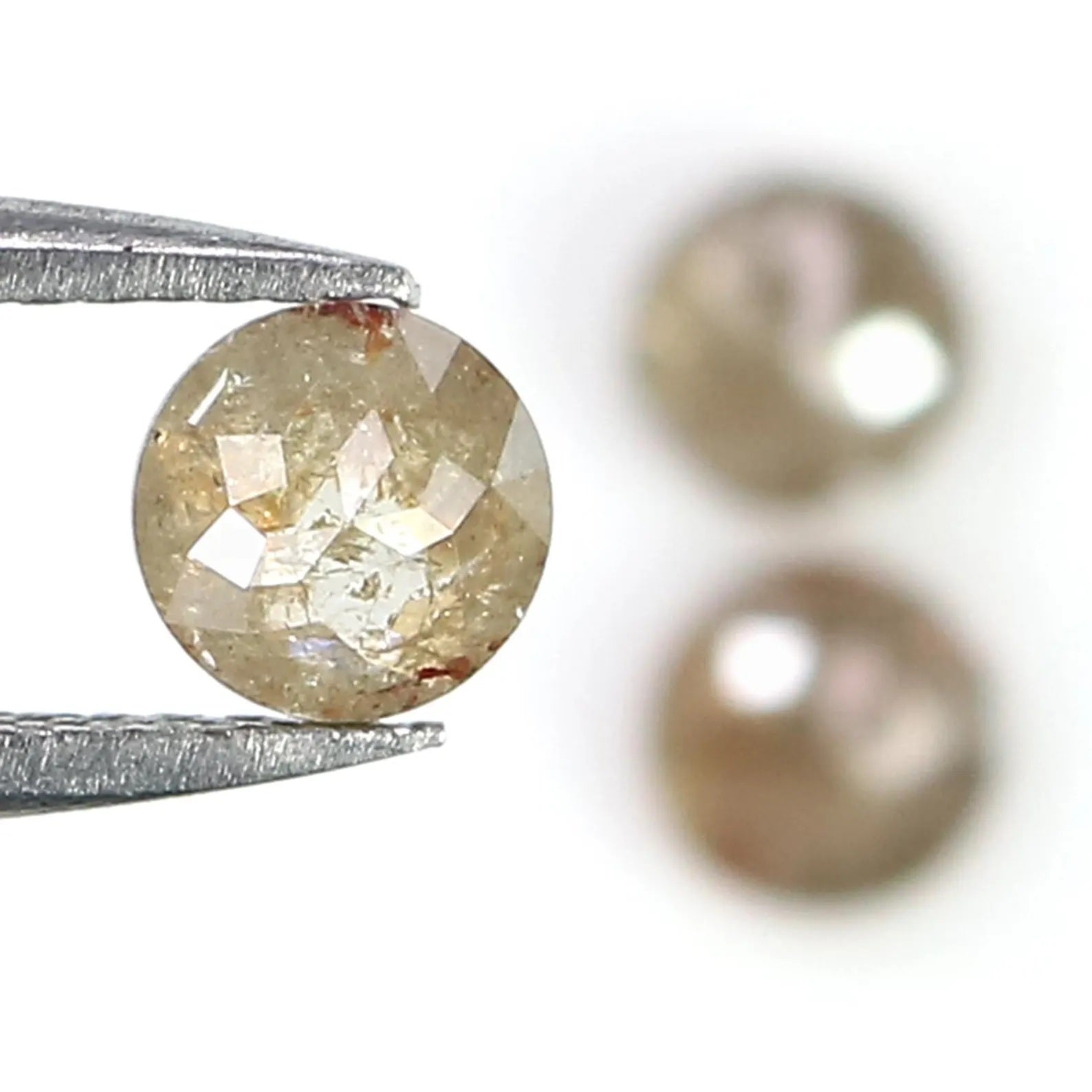 1.32 CT Natural Loose Round Shape Diamond Grey Color Round Diamond 4.50 MM Natural Loose Diamond Brown Color Round Rose Cut Diamond NQ459