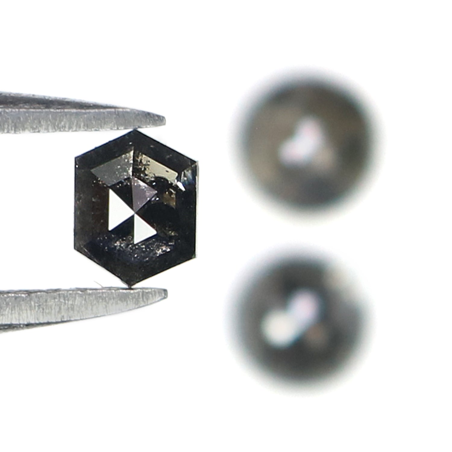 1.03 CT Natural Loose Mix Shape Diamond Salt And Pepper Mix Shape Diamond 4.35 MM Natural Black Grey Color Mix Shape Rose Cut Diamond KR2328
