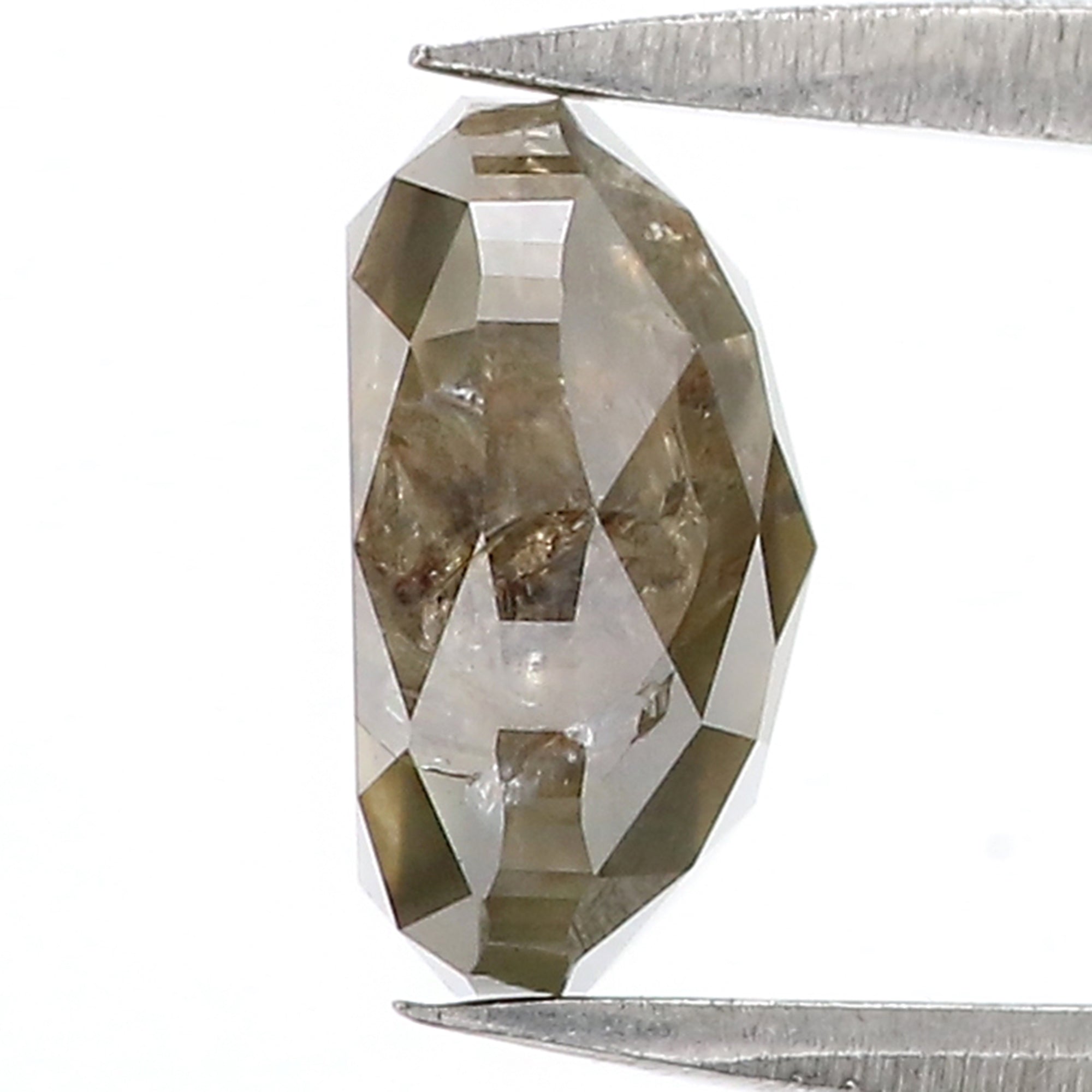 2.77 CT Natural Loose Oval Shape Diamond Green Brown Color Oval Cut Diamond 8.75 MM Natural Green Brown Diamond Oval Rose Cut Diamond QK2155