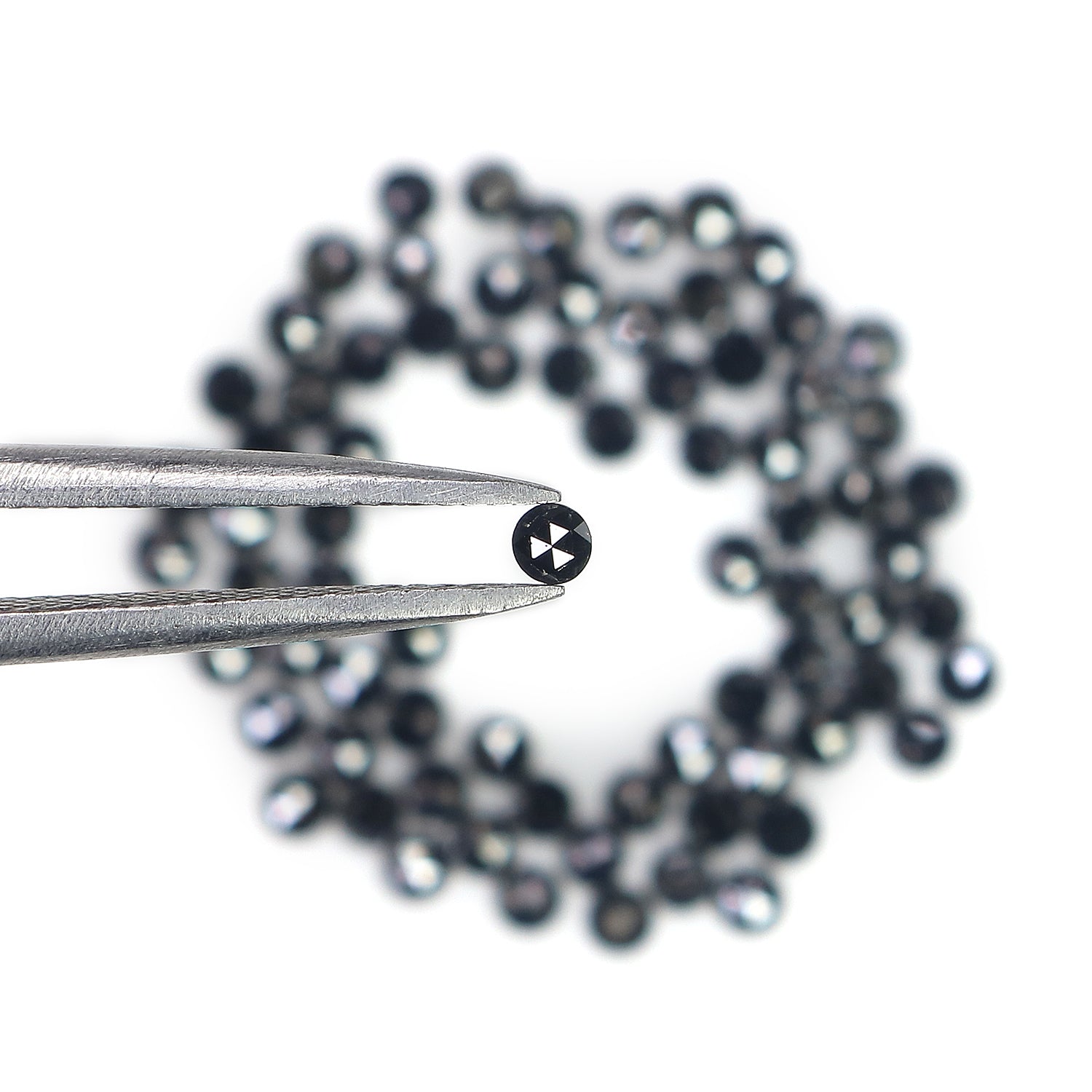 3.34 CT Natural Loose Round Rose Cut Diamond Black Color Round Shape Diamond 2.20 MM Natural Loose Black Color Round Rose Cut Diamond KQ2456