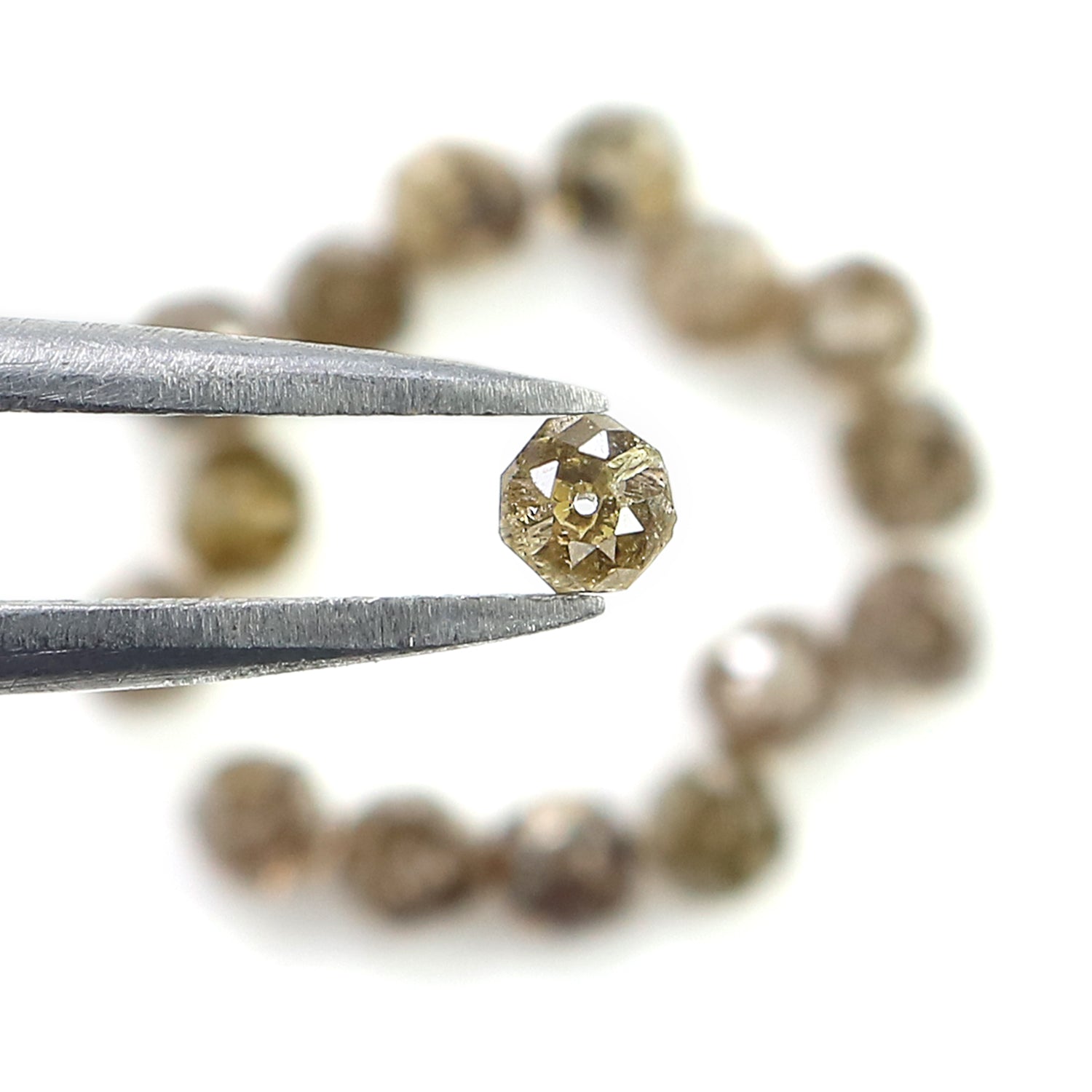 2.42 CT Natural Loose Bead Shape Diamond Brown Color Bead Cut Diamond 2.70 MM Natural Loose Diamond Bead Rose Cut Diamond LQ1736