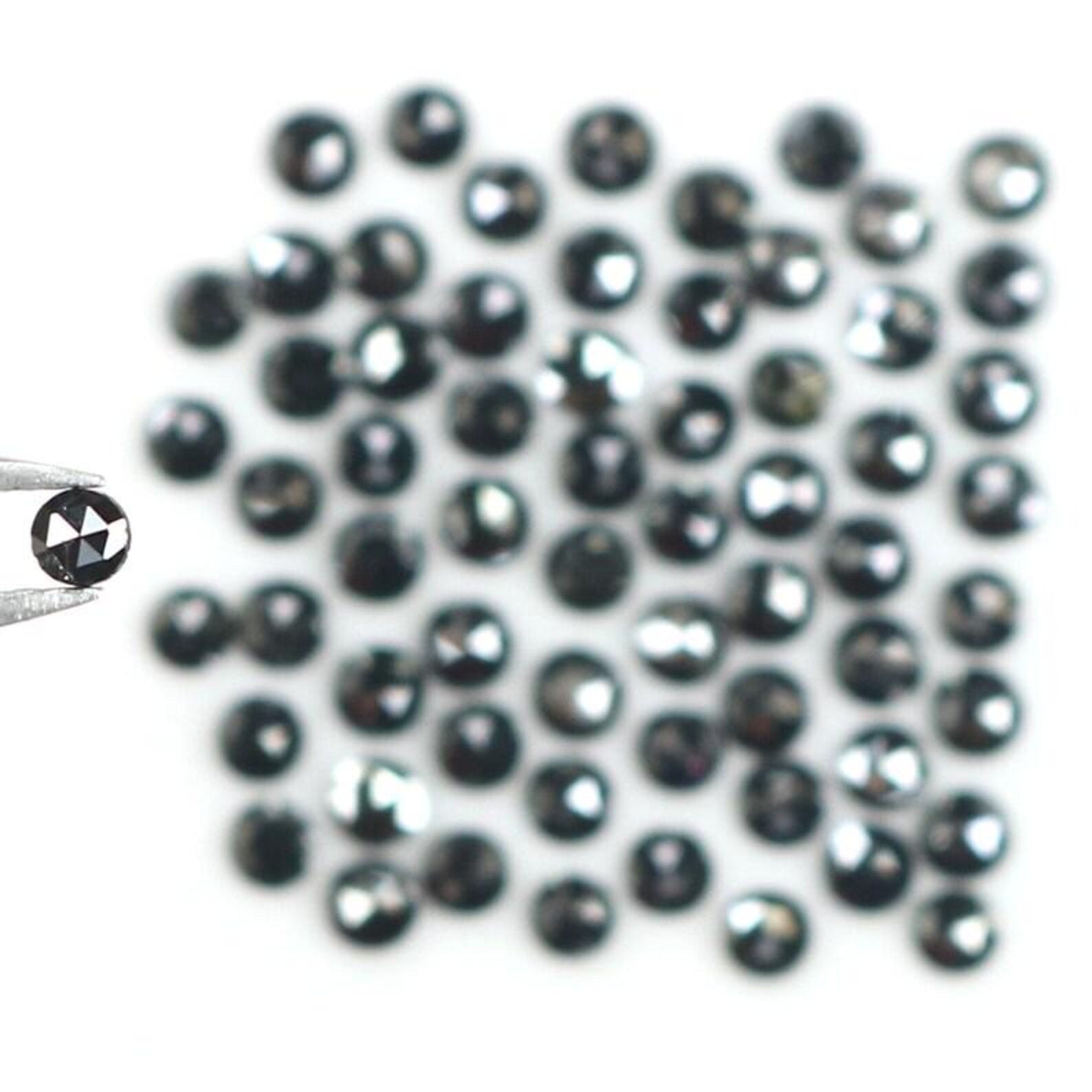 2.67 CT Natural Loose Round Shape Diamond Black Color Round Diamond 2.10 MM Natural Loose Diamond Black Color Round Rose Cut Diamond NQ1810