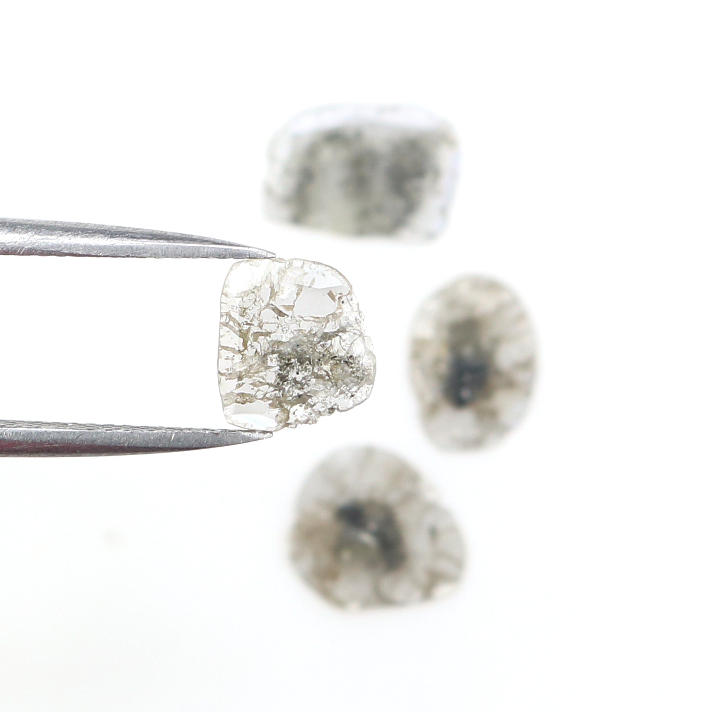 1.44 Ct Natural Loose Slice Shape Diamond Slice Salt And Pepper Diamond 7.90 MM Slice Natural Loose Diamond Slice Black Grey Diamond LQ6106