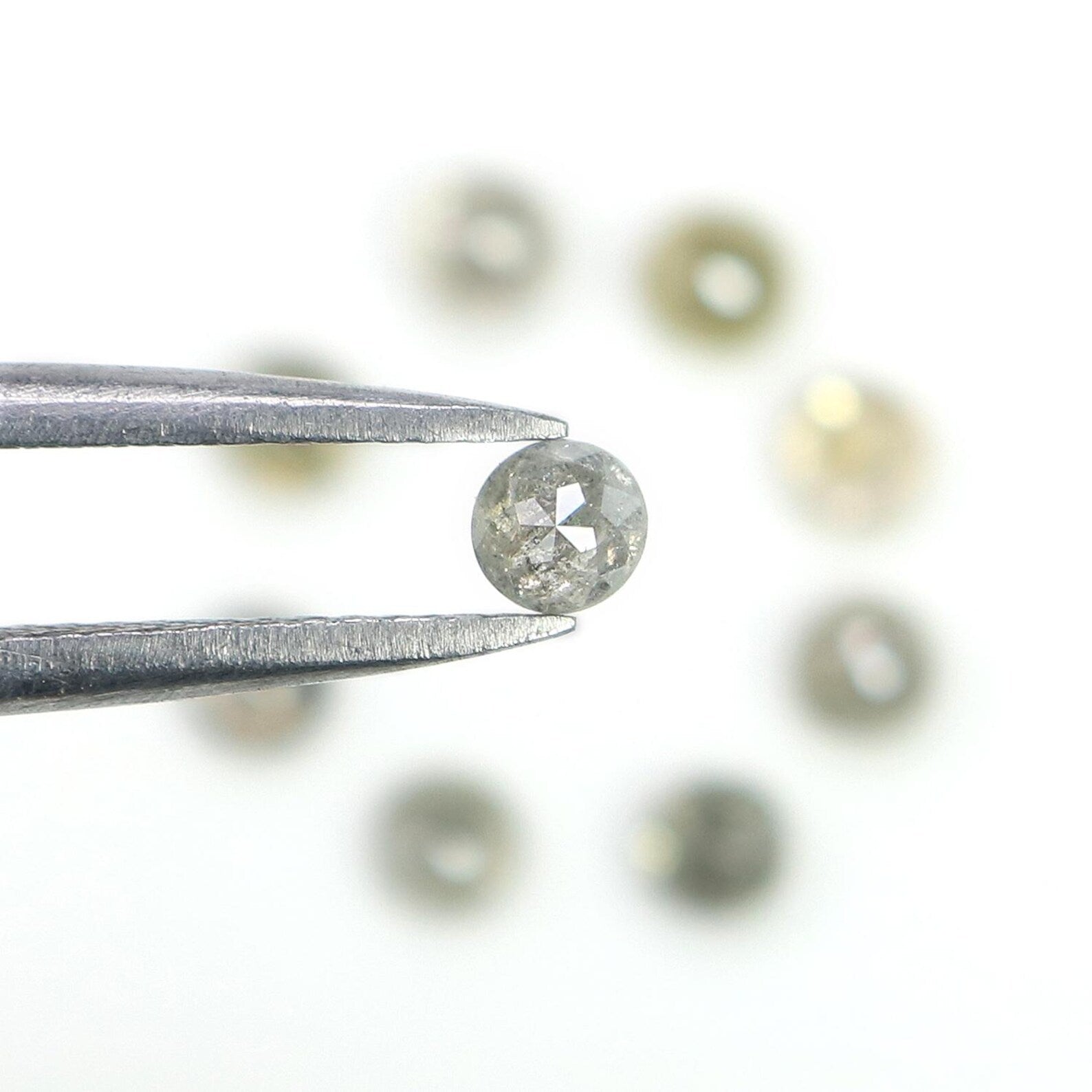 1.68 CT Natural Loose Round Shape Diamond Grey Color Round Diamond 3.10 MM Natural Loose Diamond Grey Color Round Rose Cut Diamond NQ7784