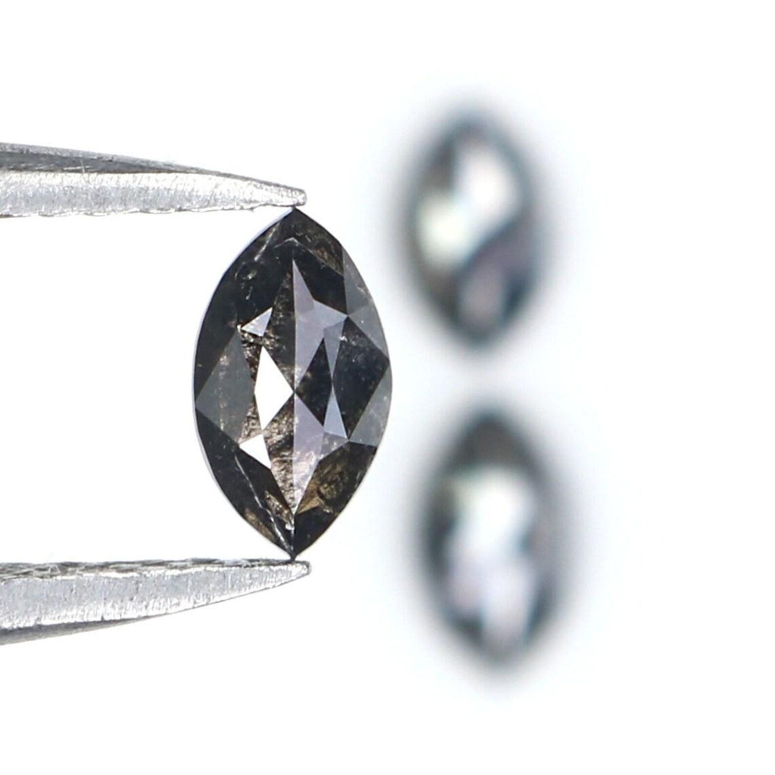 0.52 CT Natural Loose Marquise Shape Diamond Salt And Pepper Marquise Diamond 4.75 MM Black Gray Color Marquise Rose Cut Diamond NQ2109