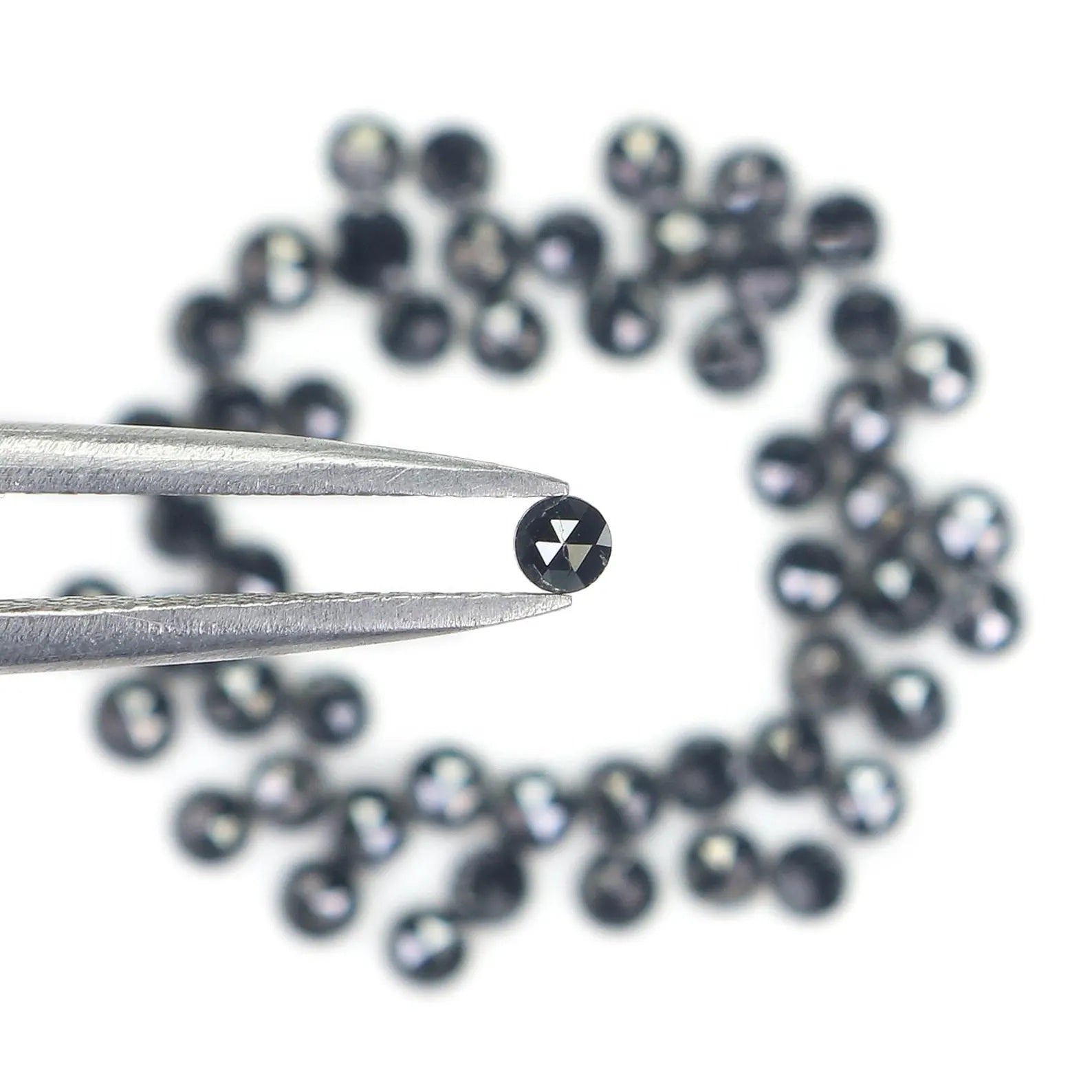 2.93 CT Natural Loose Round Shape Diamond Black Color Round Cut Diamond 2.30 MM Natural Loose Black Color Round Rose Cut Diamond NQ1801