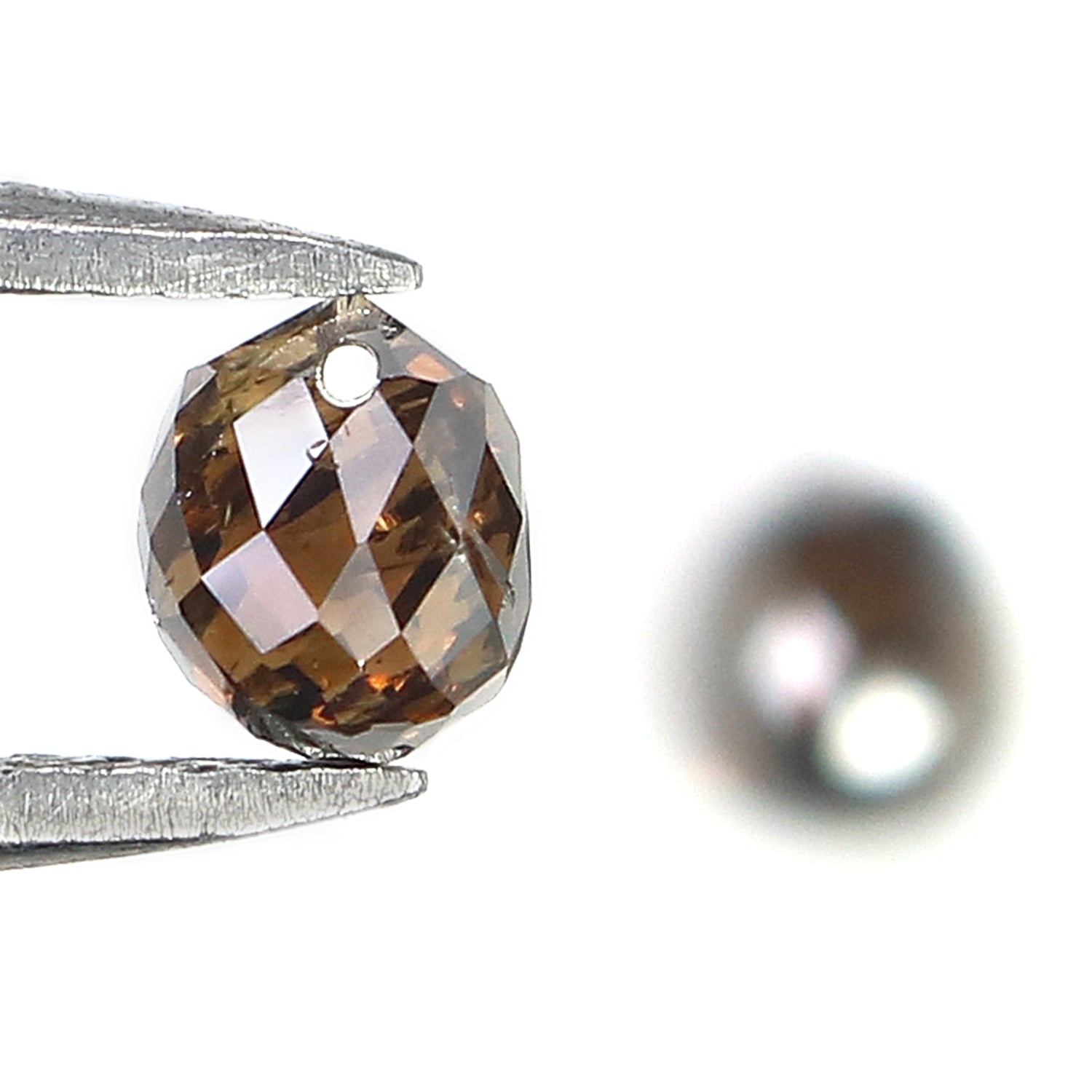 1.30 Ct Natural Loose Briolette Shape Diamond Brown Color Drop Diamond 4.70 MM Natural Loose Brown Color Briolette Rose Cut Diamond LQ125