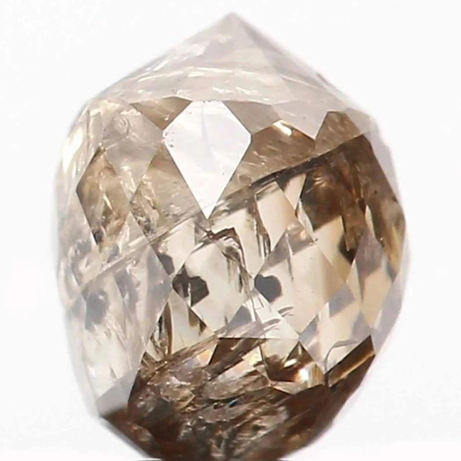 0.62 CT Natural Loose Briolette Shape Diamond Brown Color Drop Cut Diamond 4.70 MM Natural Brown Color Briolette Rose Cut Diamond NQ681
