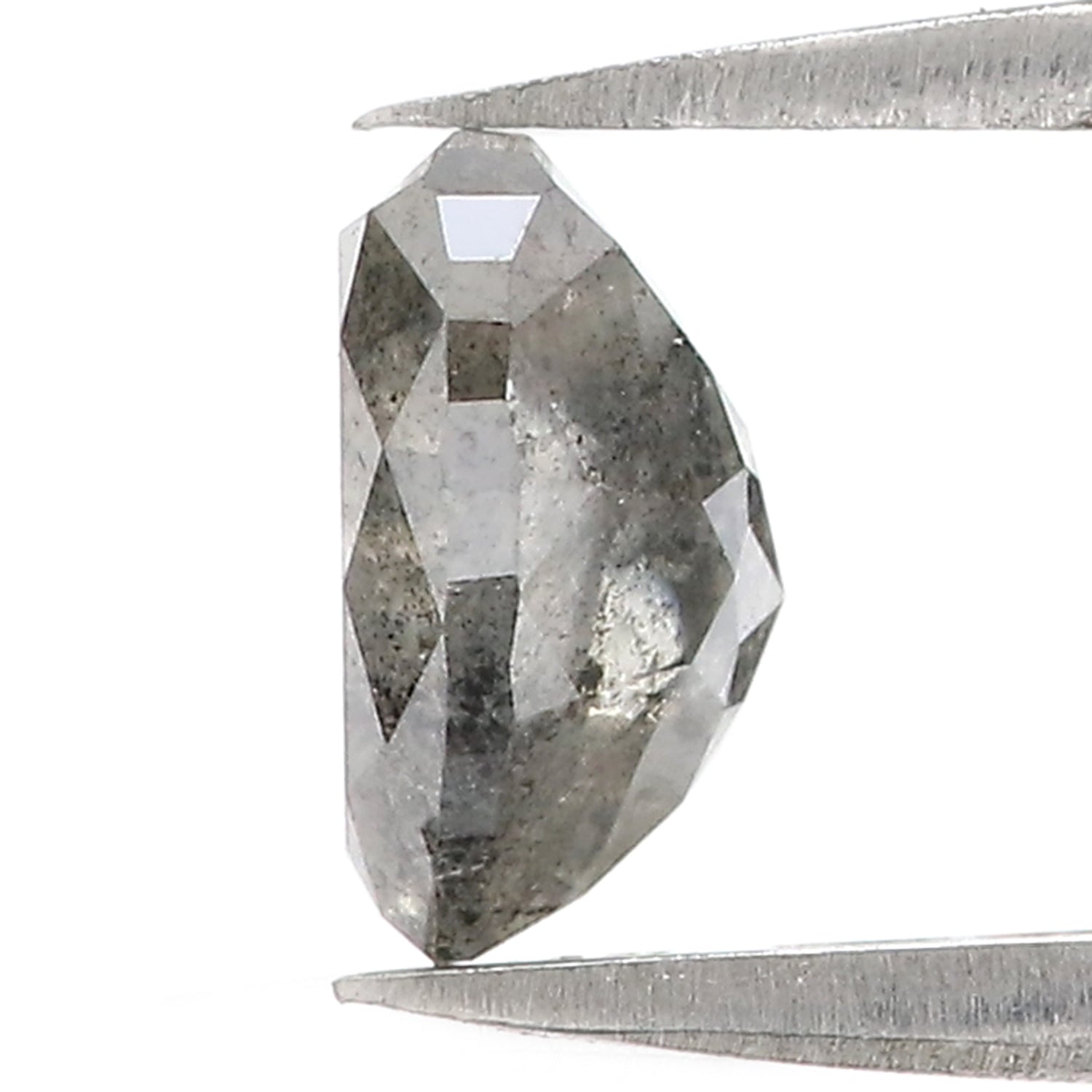 2.04 CT Natural Loose Heart Shape Diamond Salt And Pepper Heart Rose Cut Diamond 9.50 MM Black Grey Color Heart Cut Rose Cut Diamond QL7839