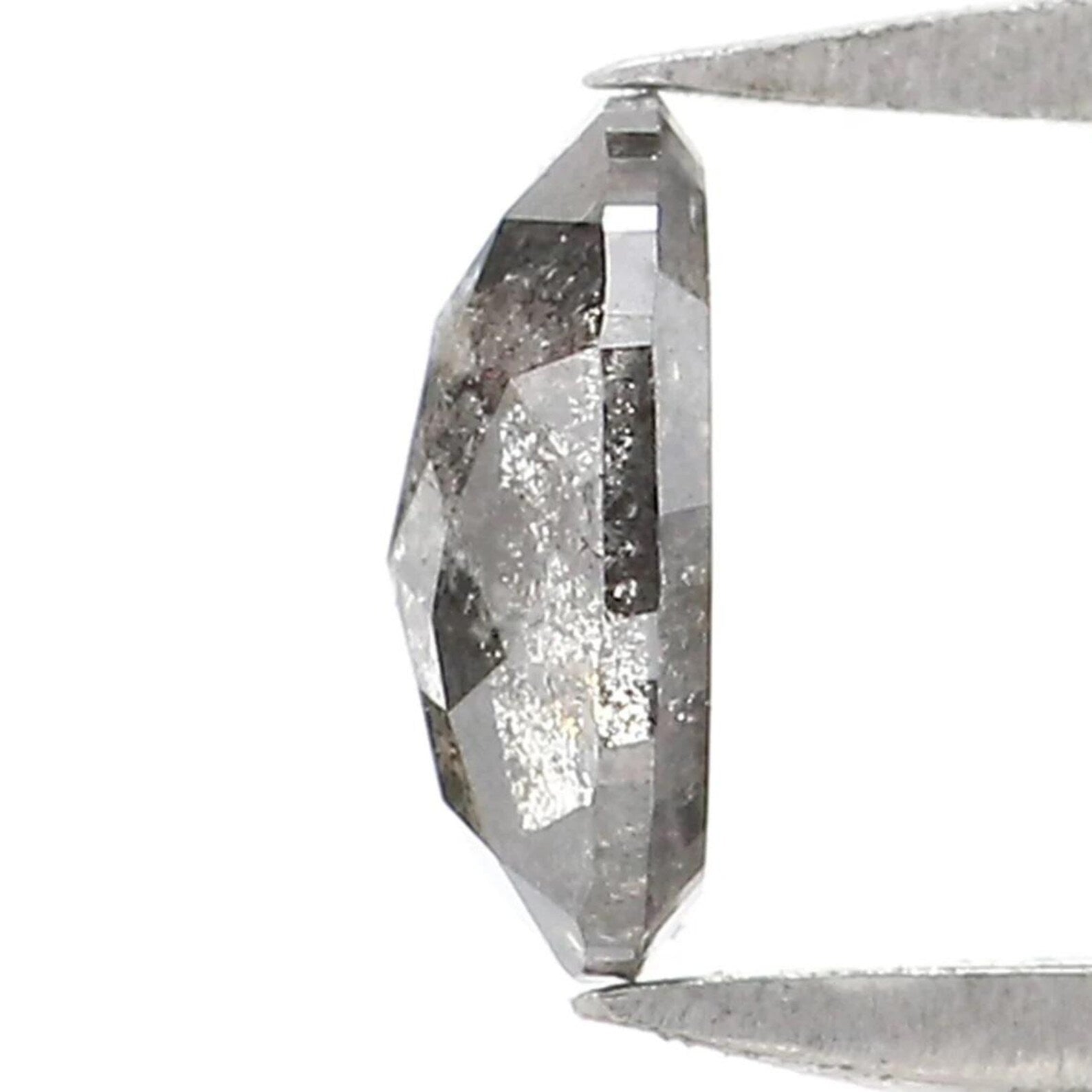 0.35 CT Natural Loose Oval Shape Diamond Salt And Pepper Oval Diamond 5.40 MM Natural Loose Black Grey Color Oval Rose Cut Diamond NQ2151