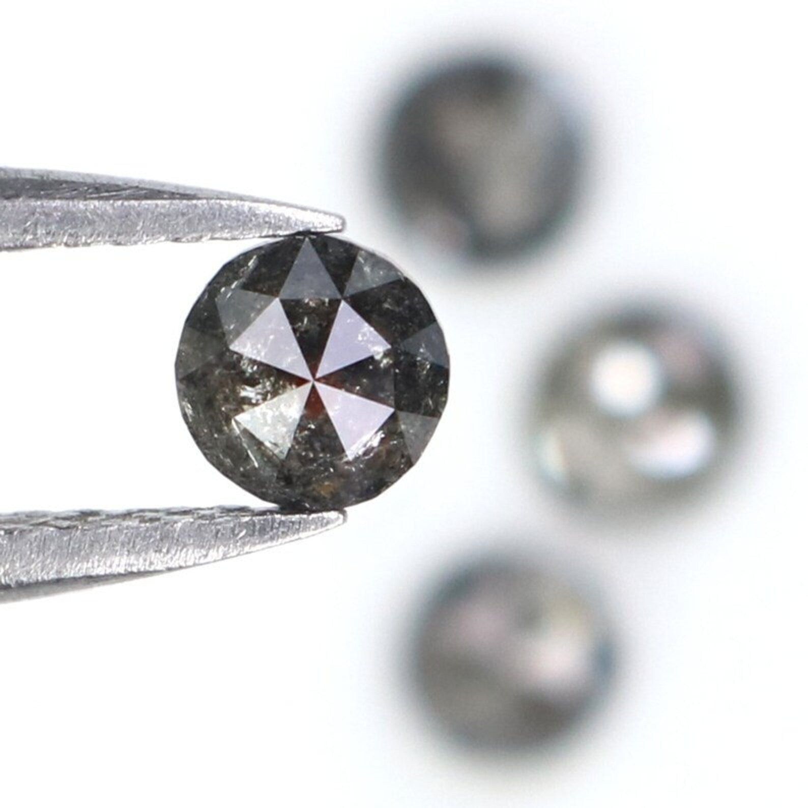 0.97 CT Natural Loose Round Shape Diamond Salt And Pepper Round Cut Diamond 3.90 MM Natural Loose Diamond Round Rose Cut Diamond NQ2322