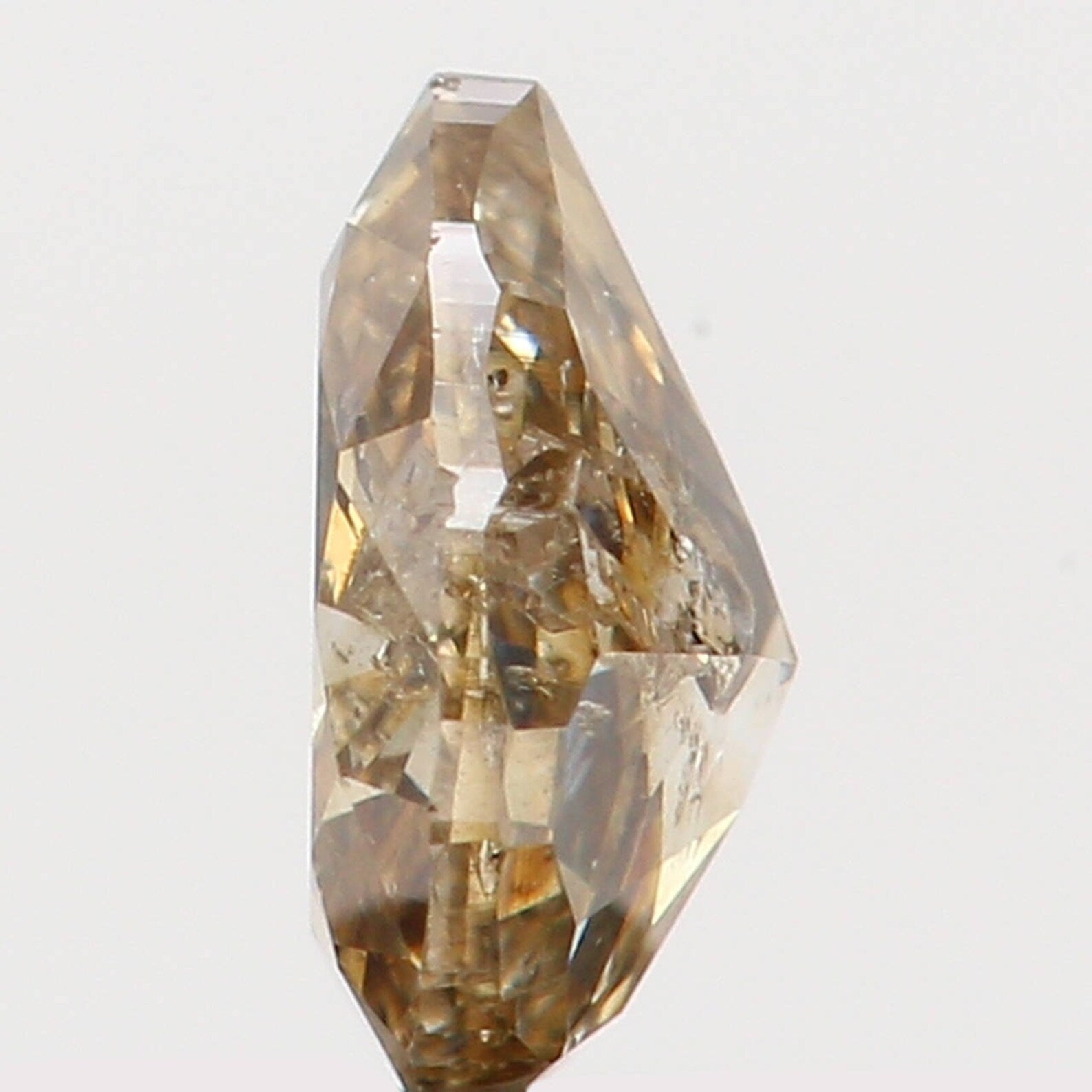 0.19 Ct Natural Loose Diamond Pear Greenish Brown Color I2 Clarity 4.20 MM N7258
