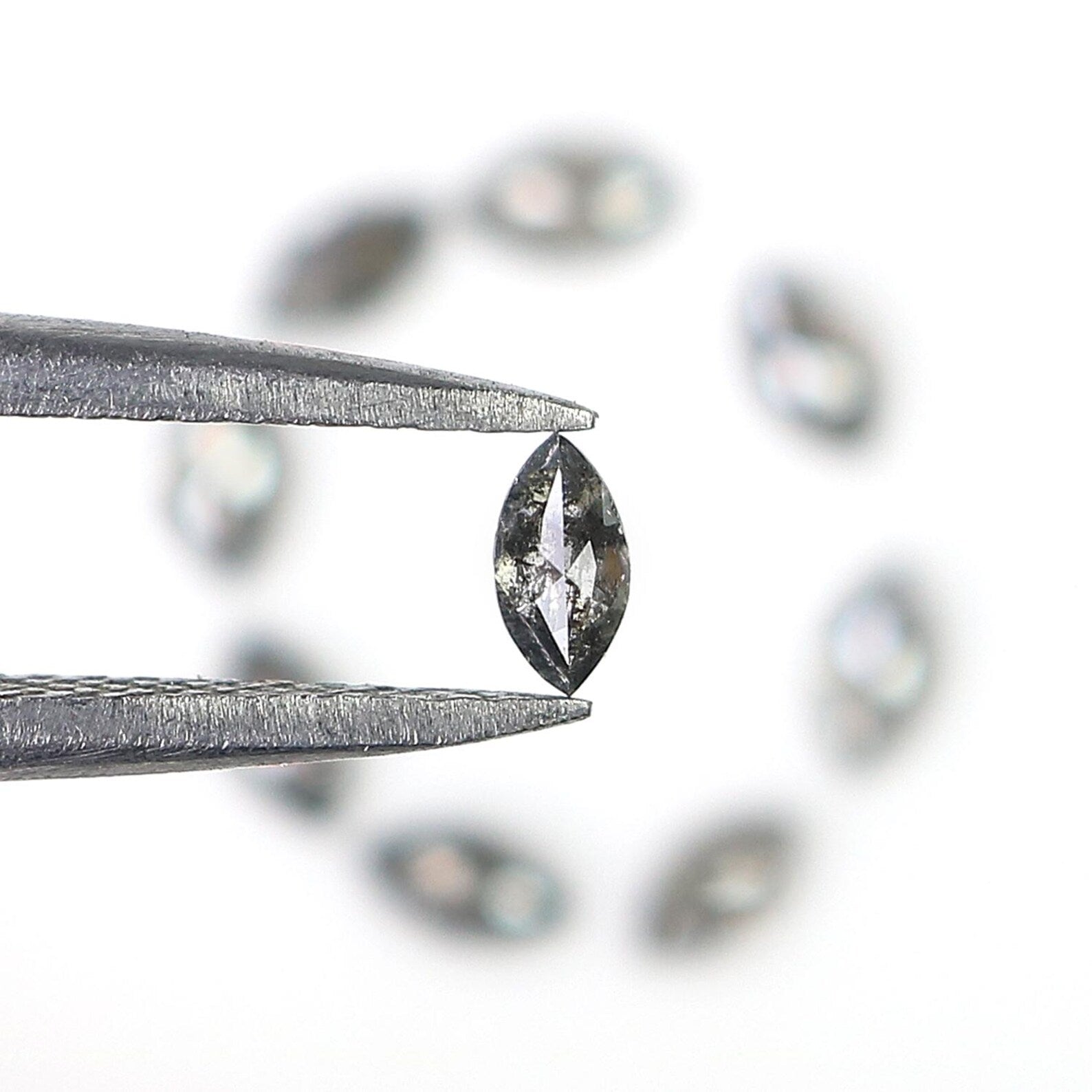 0.80 CT Natural Loose Marquise Shape Diamond Salt And Pepper Marquise Diamond 3.90 MM Black Grey Color Marquise Rose Cut Diamond NQ1599